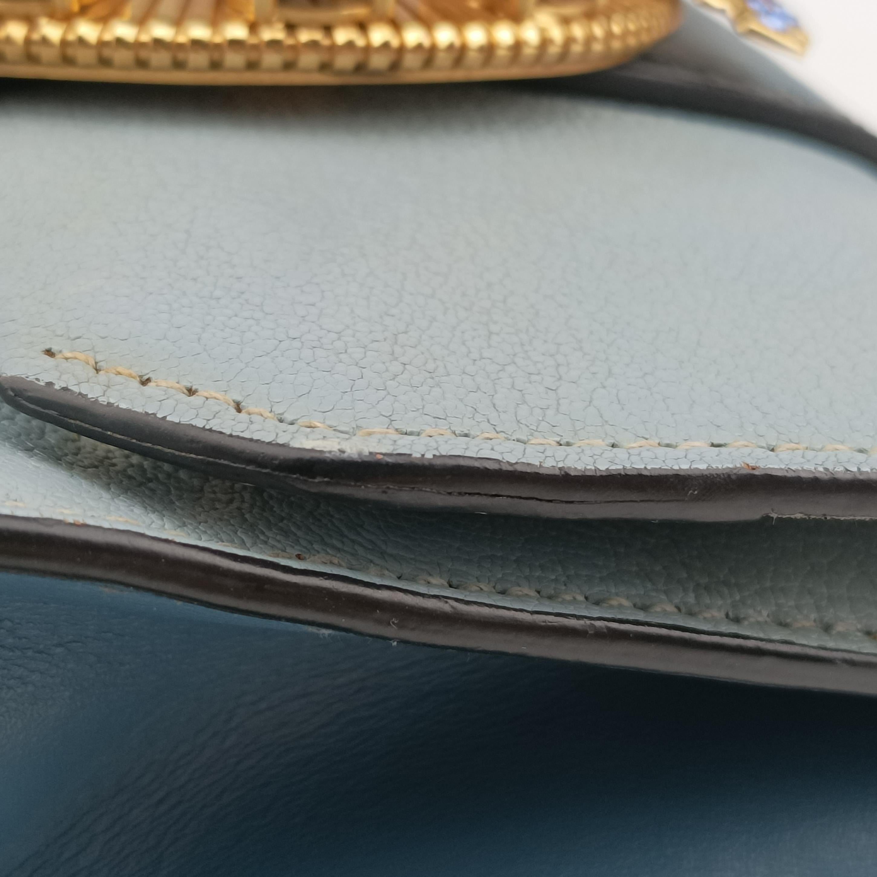 Pre-owned Miu Miu Miu Lady Blue×multiclor Leather  shoulderbag | stylenewstar
