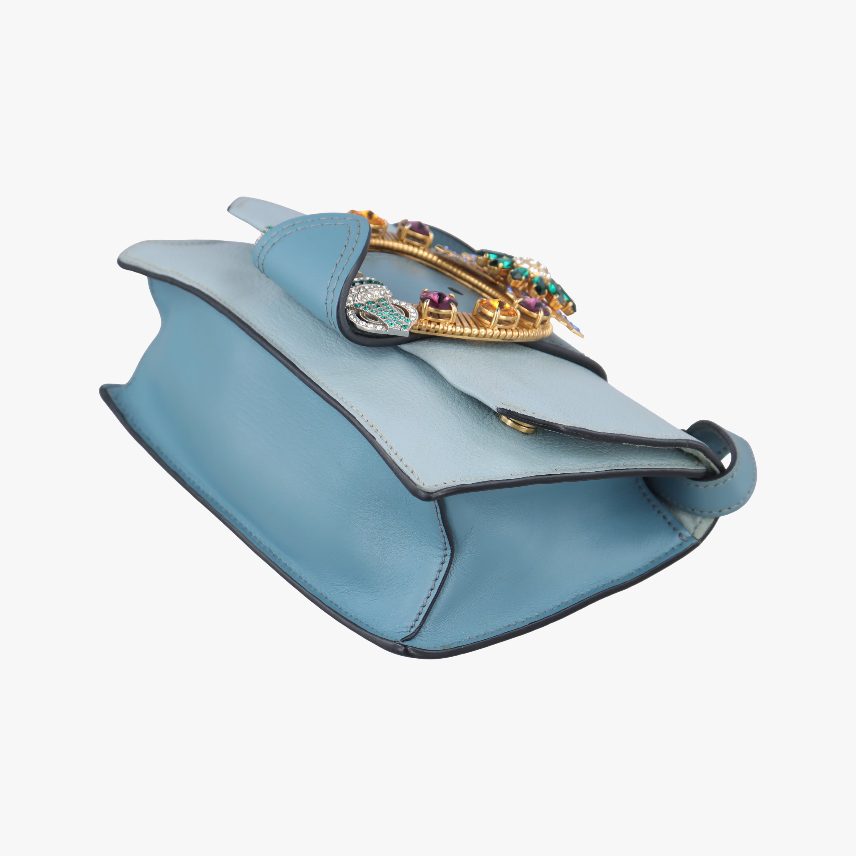 Pre-owned Miu Miu Miu Lady Blue×multiclor Leather  shoulderbag | stylenewstar