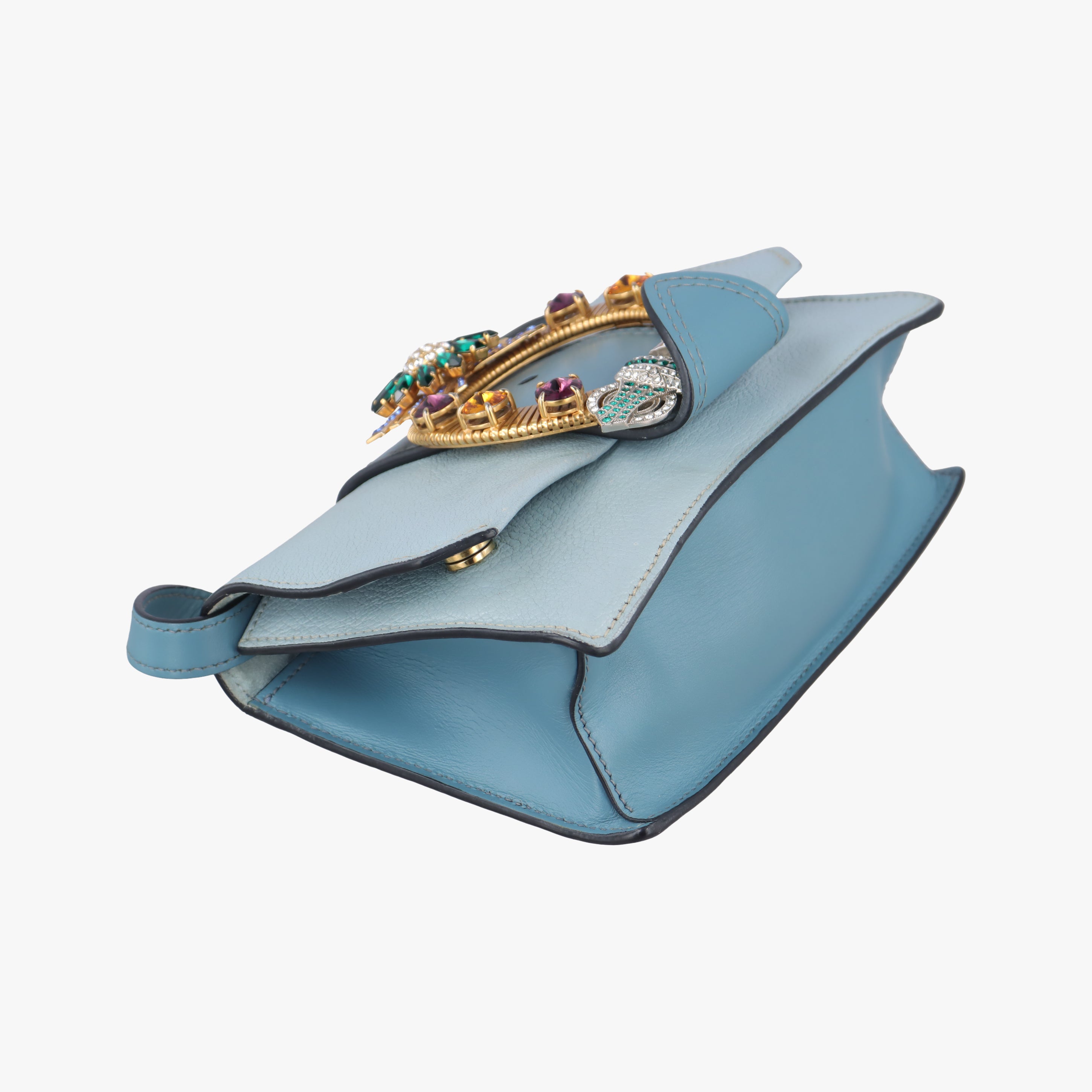 Pre-owned Miu Miu Miu Lady Blue×multiclor Leather  shoulderbag | stylenewstar