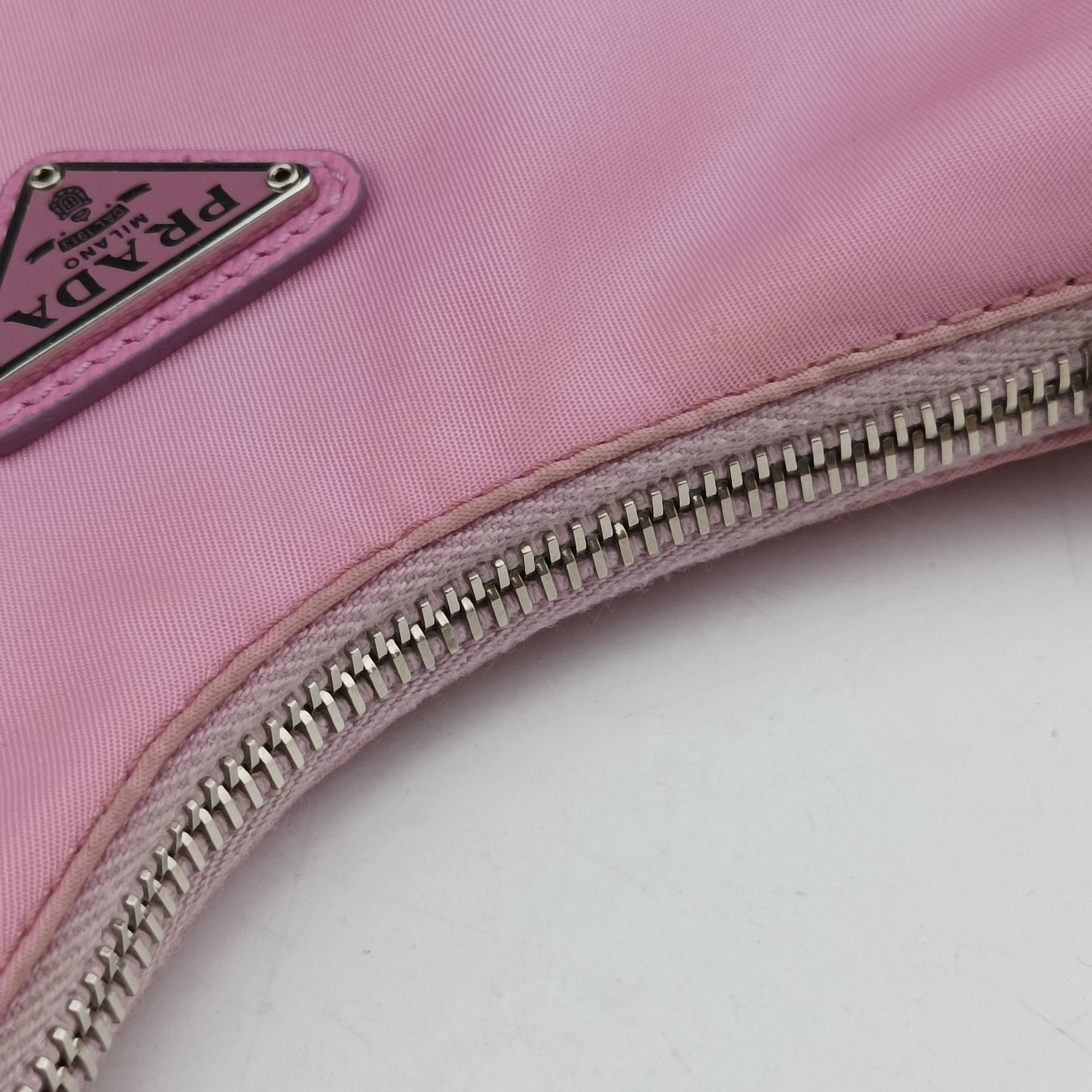 Pre-owned Prada Re Edition Chain Pink nylon  shoulderbag | stylenewstar