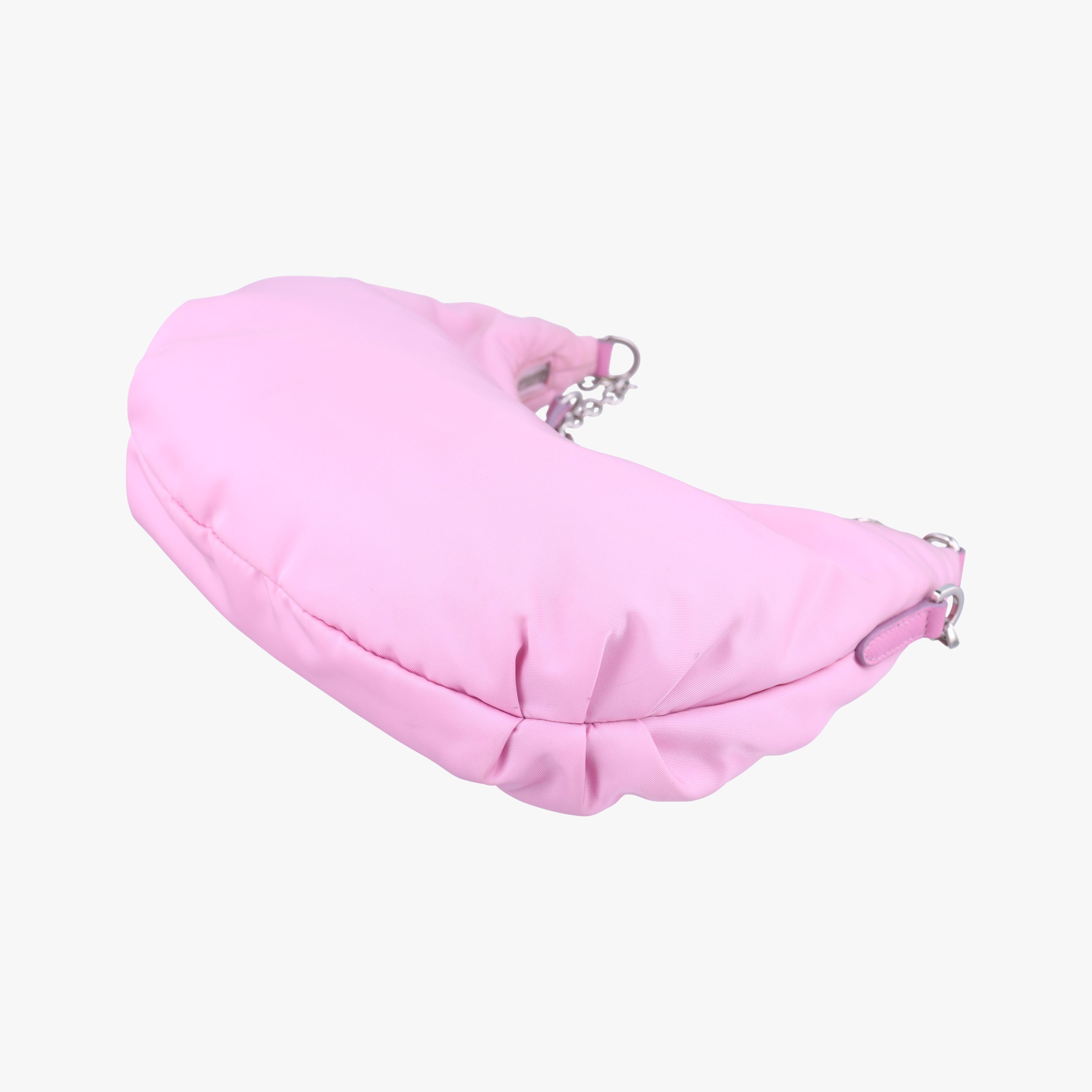 Pre-owned Prada Re Edition Chain Pink nylon  shoulderbag | stylenewstar