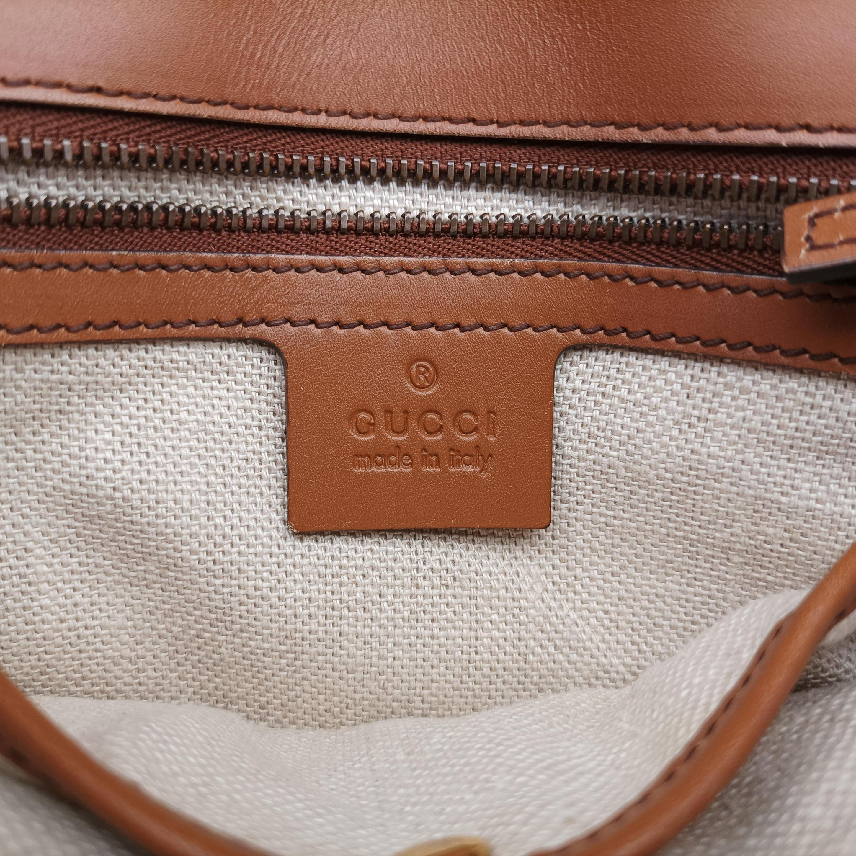 Pre-owned Gucci Lady Web Brown canvas×leather 383848 shoulderbag | stylenewstar