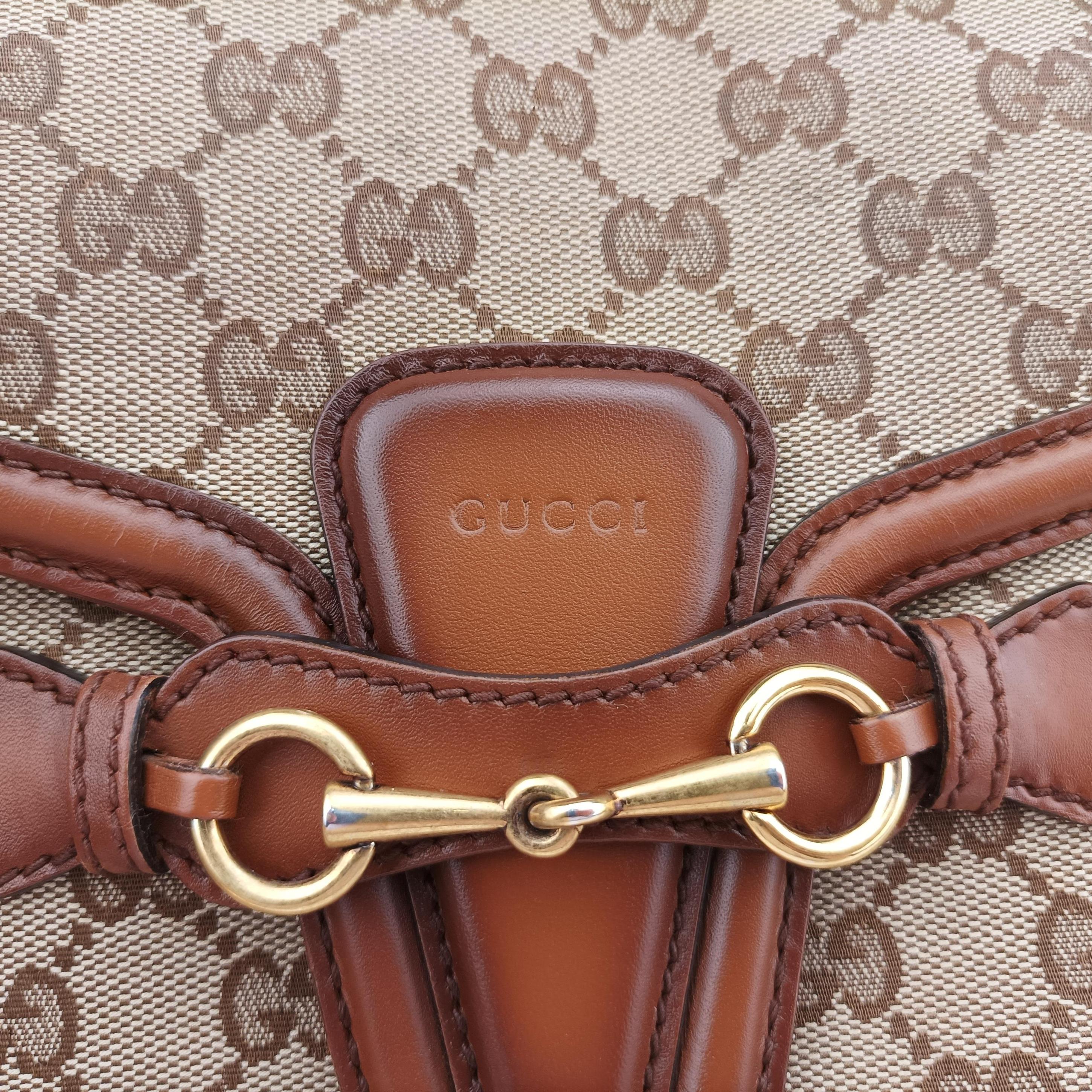 Pre-owned Gucci Lady Web Brown canvas×leather 383848 shoulderbag | stylenewstar
