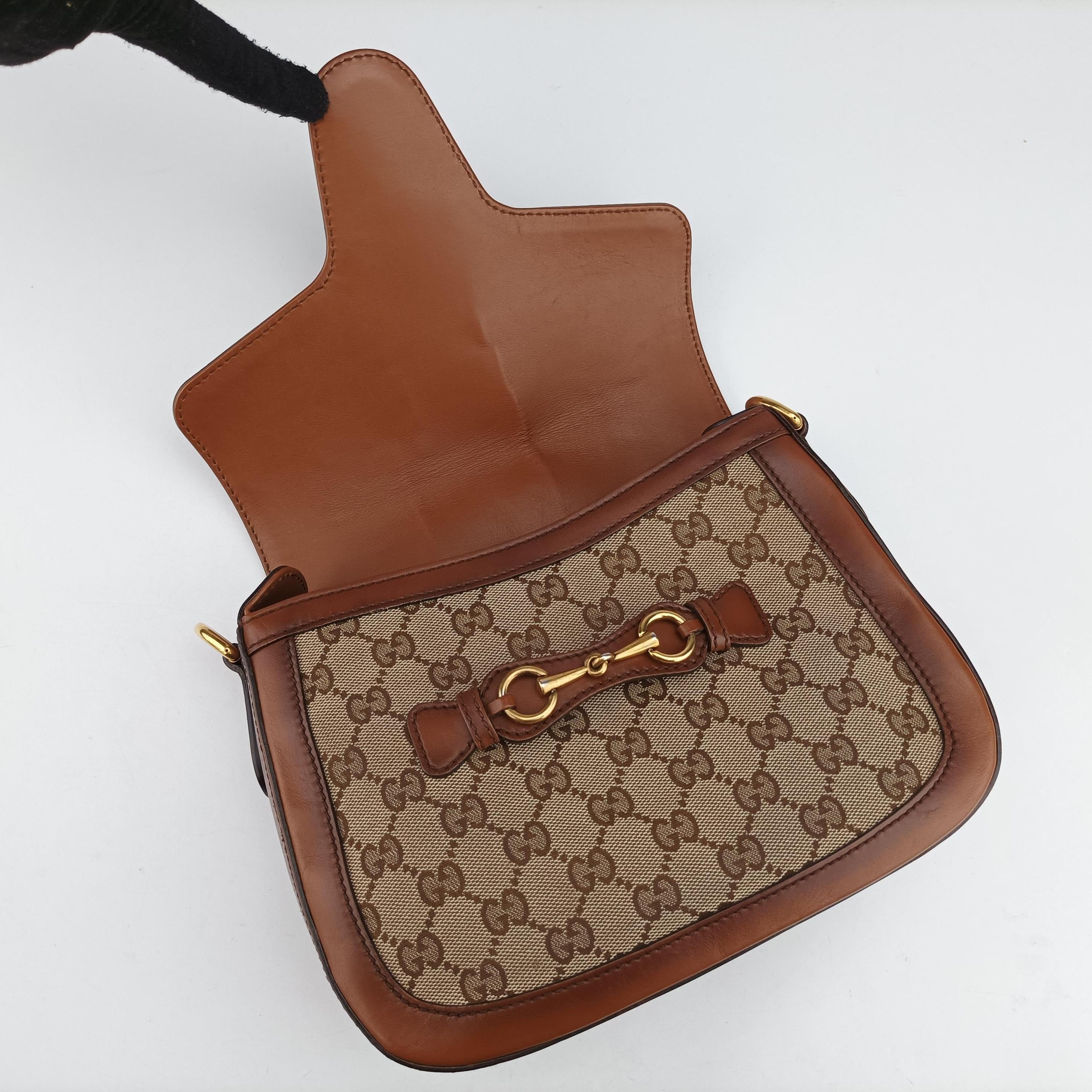 Pre-owned Gucci Lady Web Brown canvas×leather 383848 shoulderbag | stylenewstar