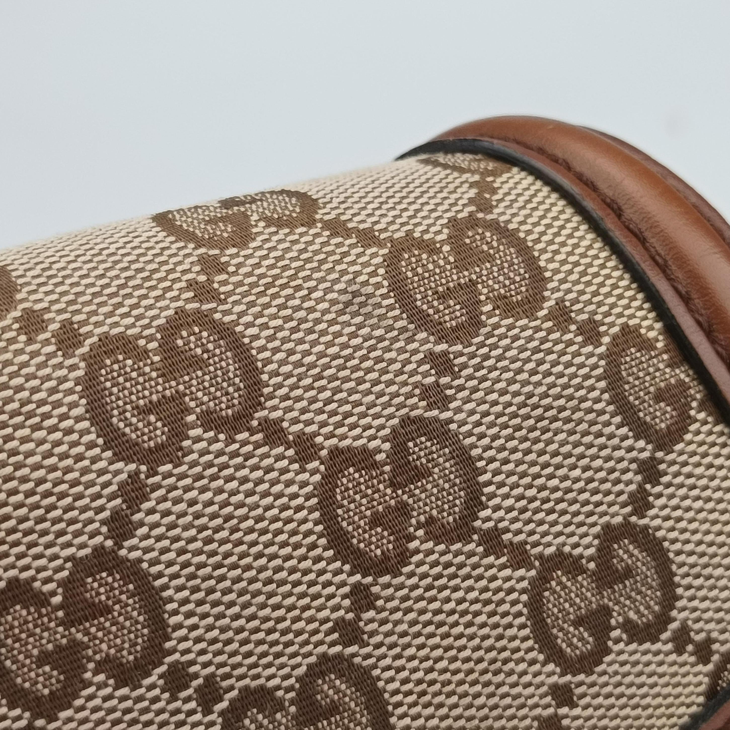 Pre-owned Gucci Lady Web Brown canvas×leather 383848 shoulderbag | stylenewstar