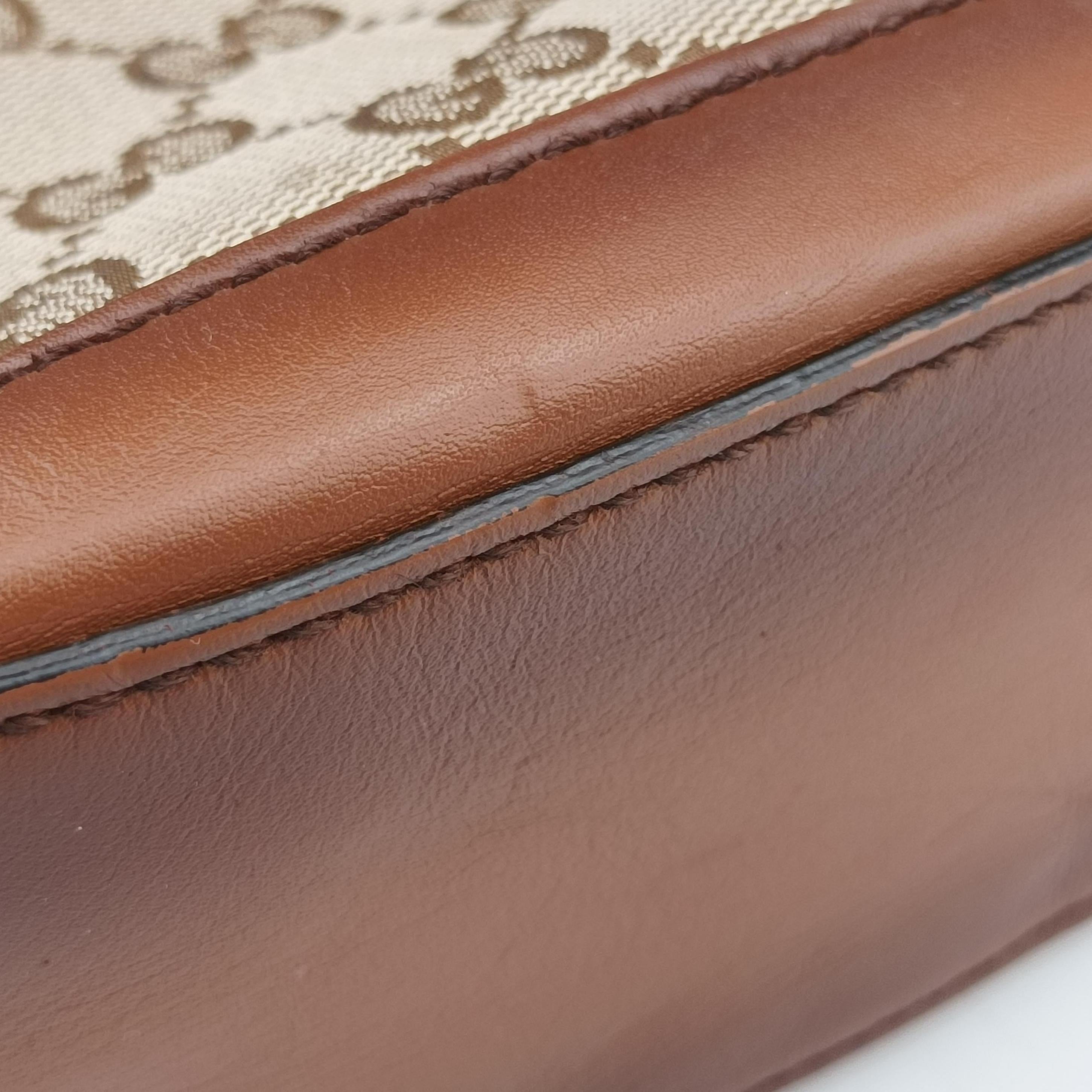 Pre-owned Gucci Lady Web Brown canvas×leather 383848 shoulderbag | stylenewstar