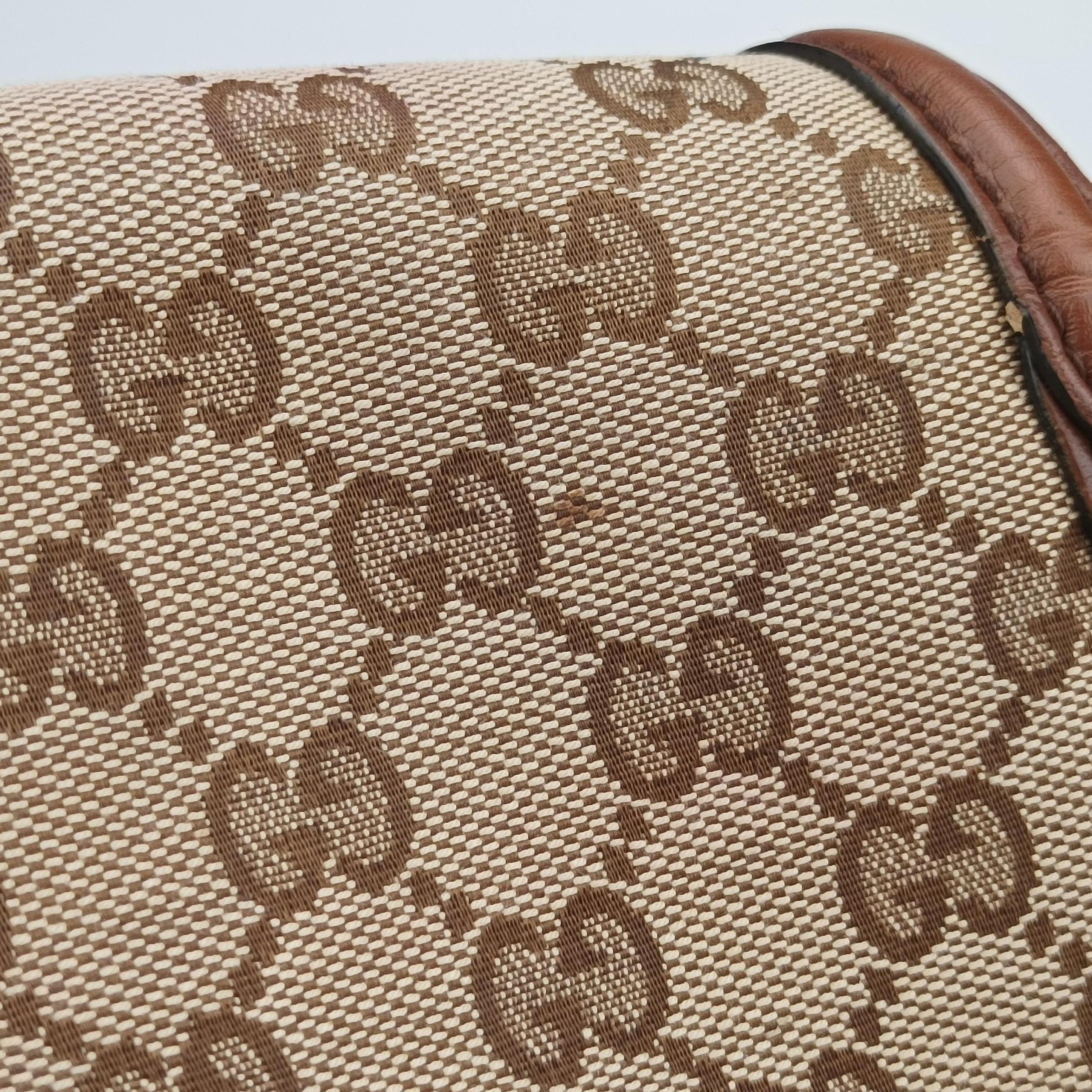 Pre-owned Gucci Lady Web Brown canvas×leather 383848 shoulderbag | stylenewstar
