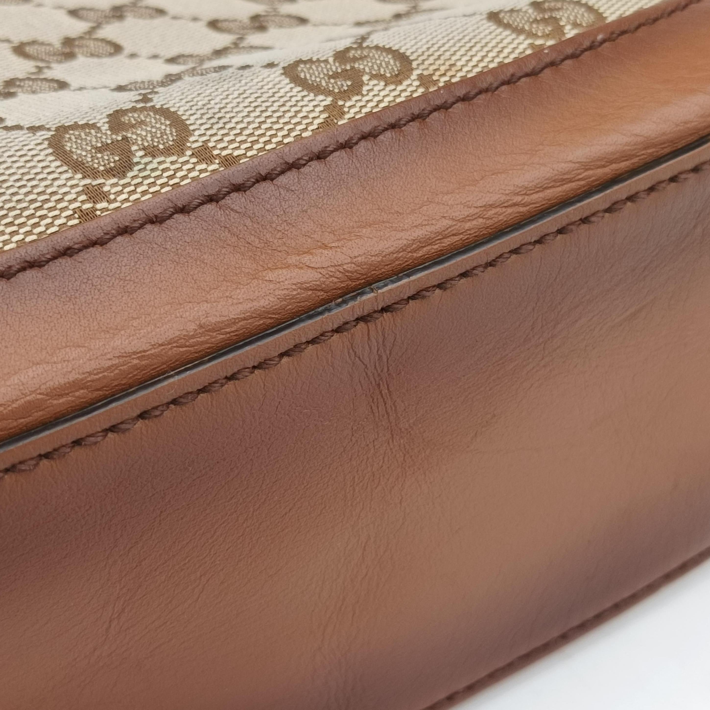 Pre-owned Gucci Lady Web Brown canvas×leather 383848 shoulderbag | stylenewstar
