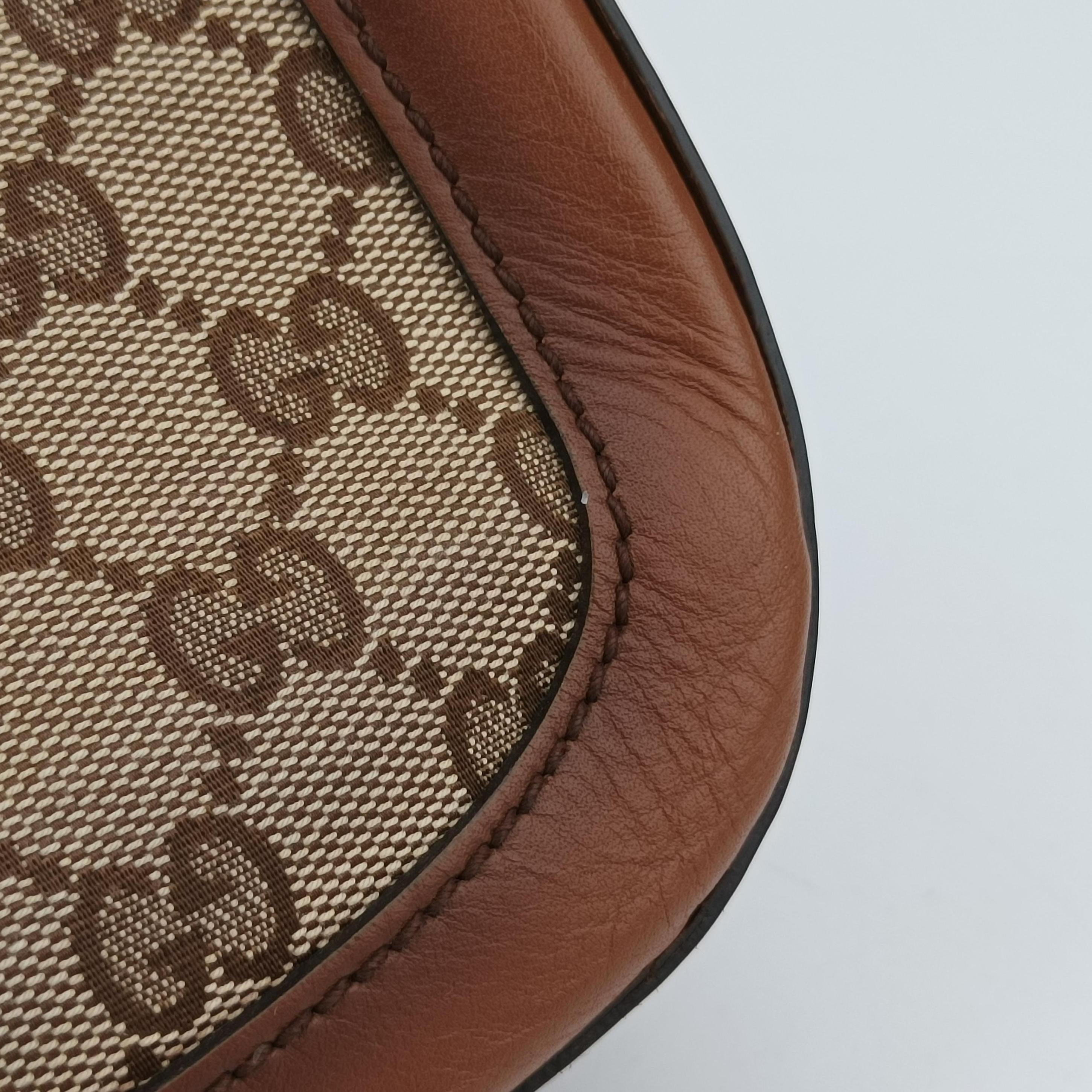 Pre-owned Gucci Lady Web Brown canvas×leather 383848 shoulderbag | stylenewstar