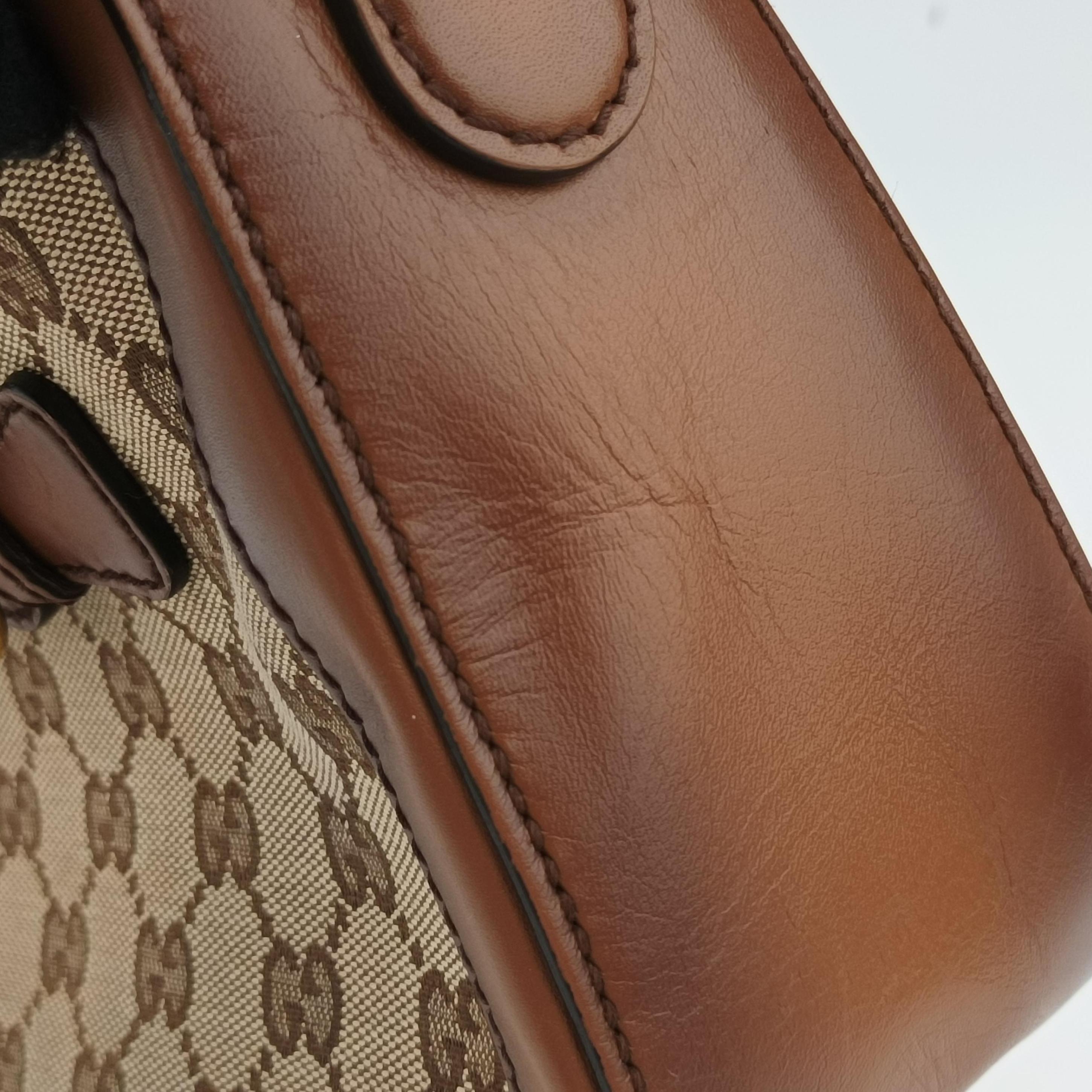 Pre-owned Gucci Lady Web Brown canvas×leather 383848 shoulderbag | stylenewstar