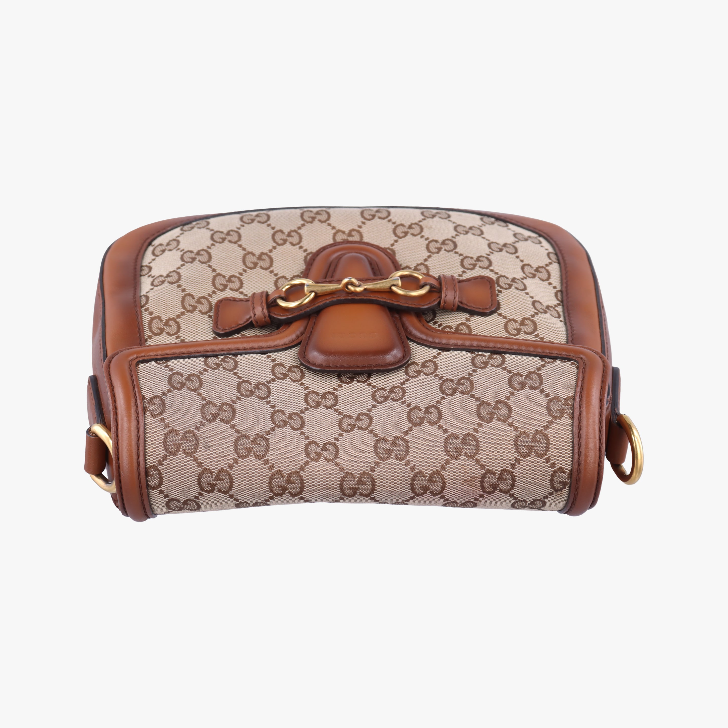 Pre-owned Gucci Lady Web Brown canvas×leather 383848 shoulderbag | stylenewstar