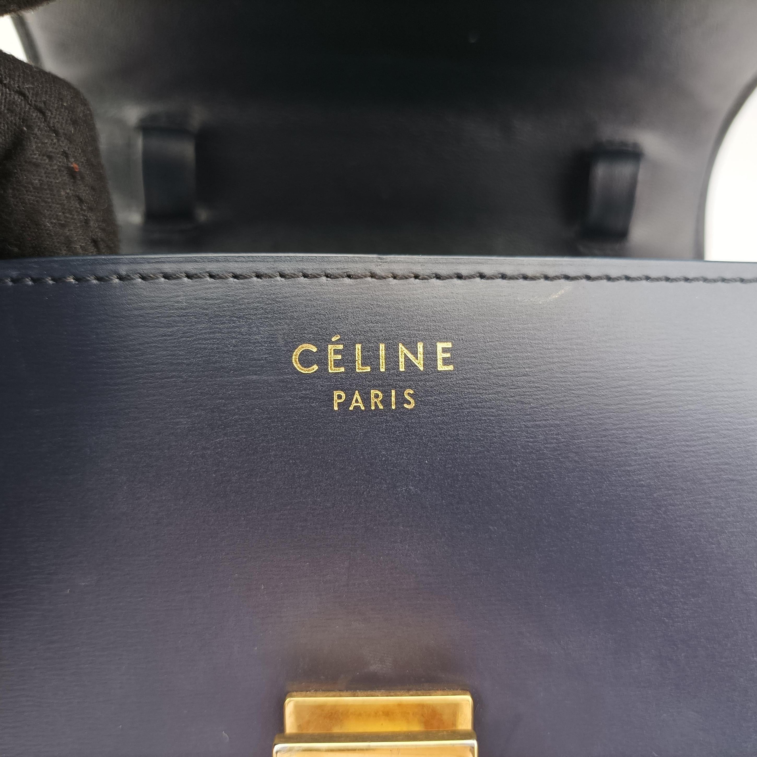 Pre-owned Celine CLASSIC Navy Leather  shoulderbag | stylenewstar