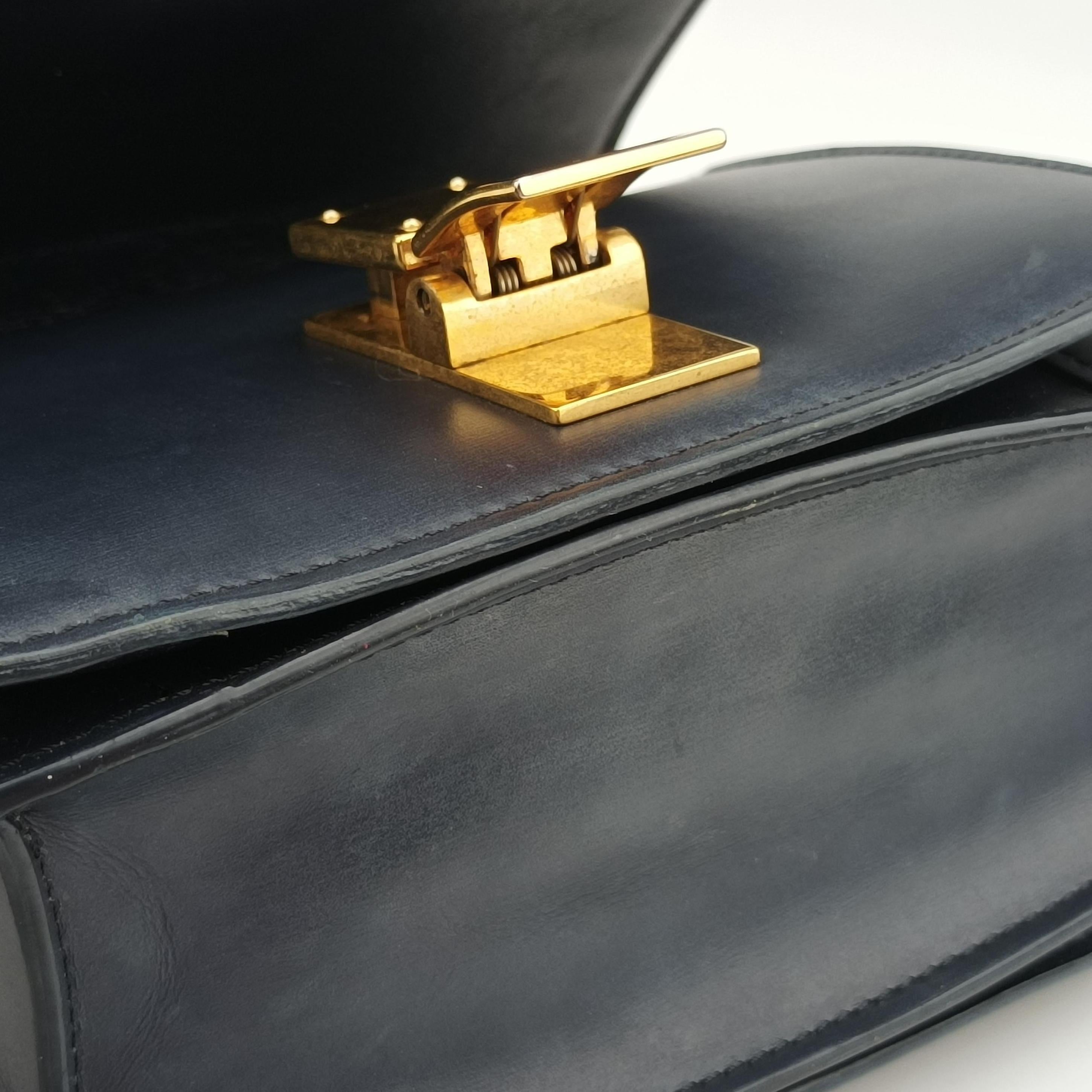 Pre-owned Celine CLASSIC Navy Leather  shoulderbag | stylenewstar