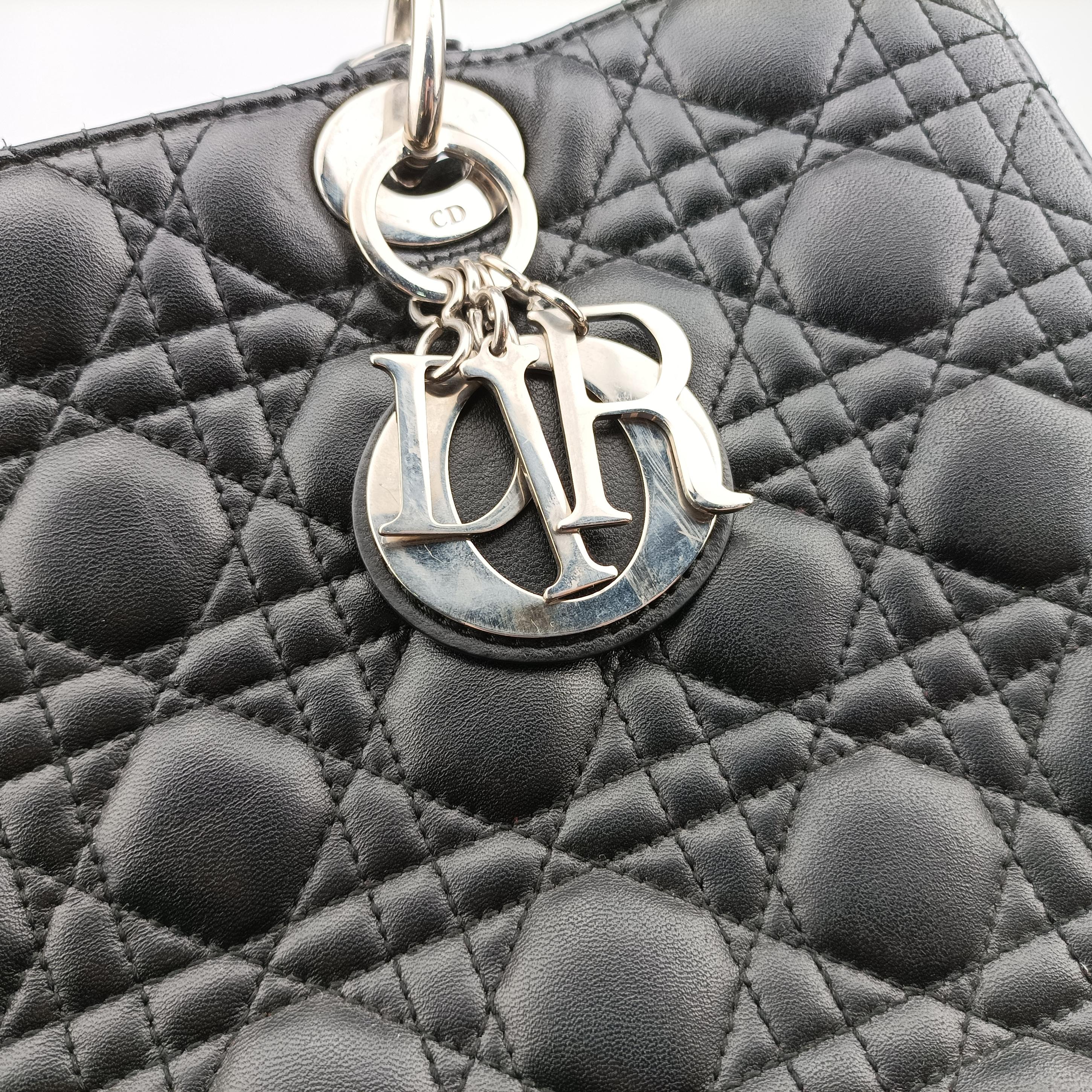 Secondhand Christian Dior Lady Dior Black lambskin  handbag | stylenewstar