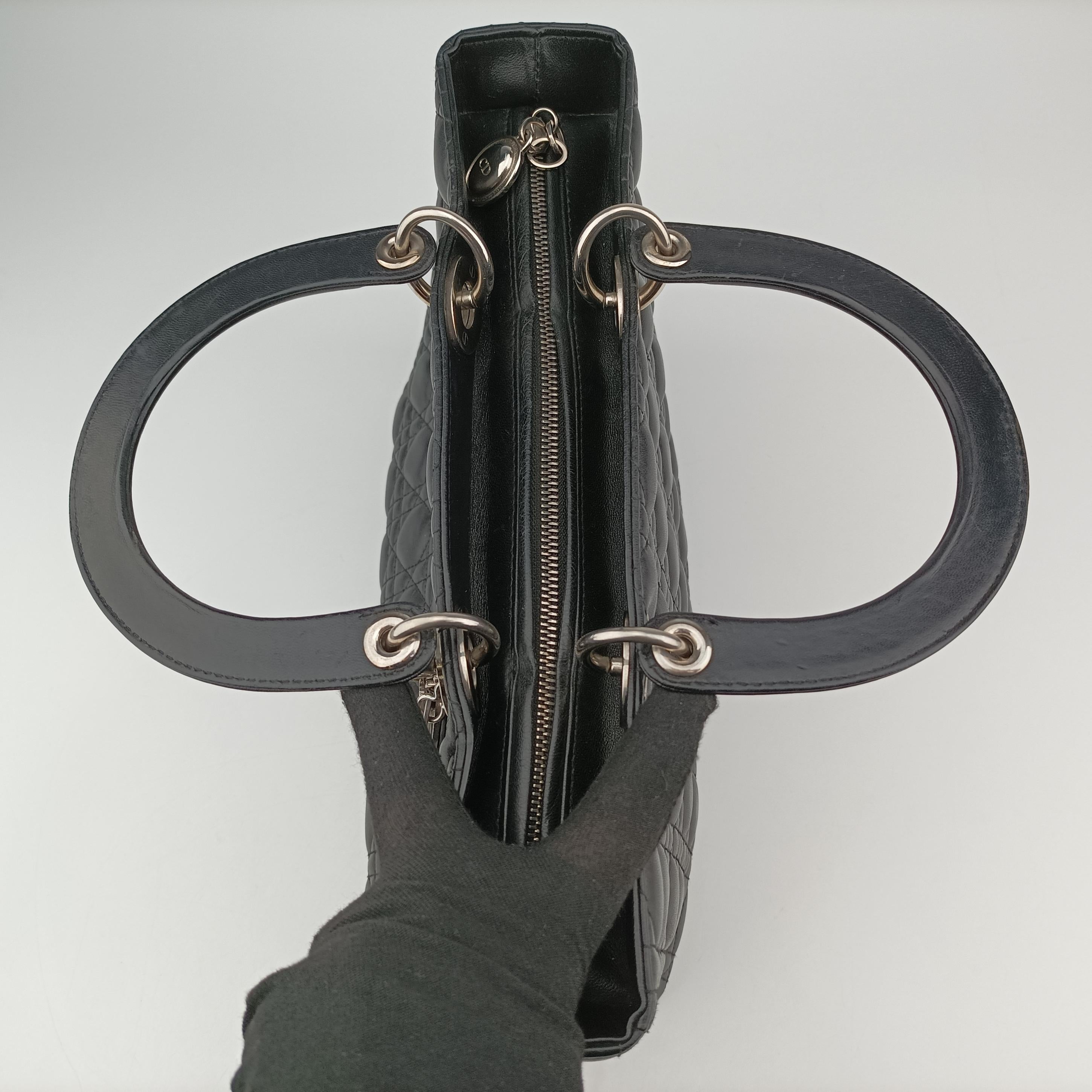 Secondhand Christian Dior Lady Dior Black lambskin  handbag | stylenewstar