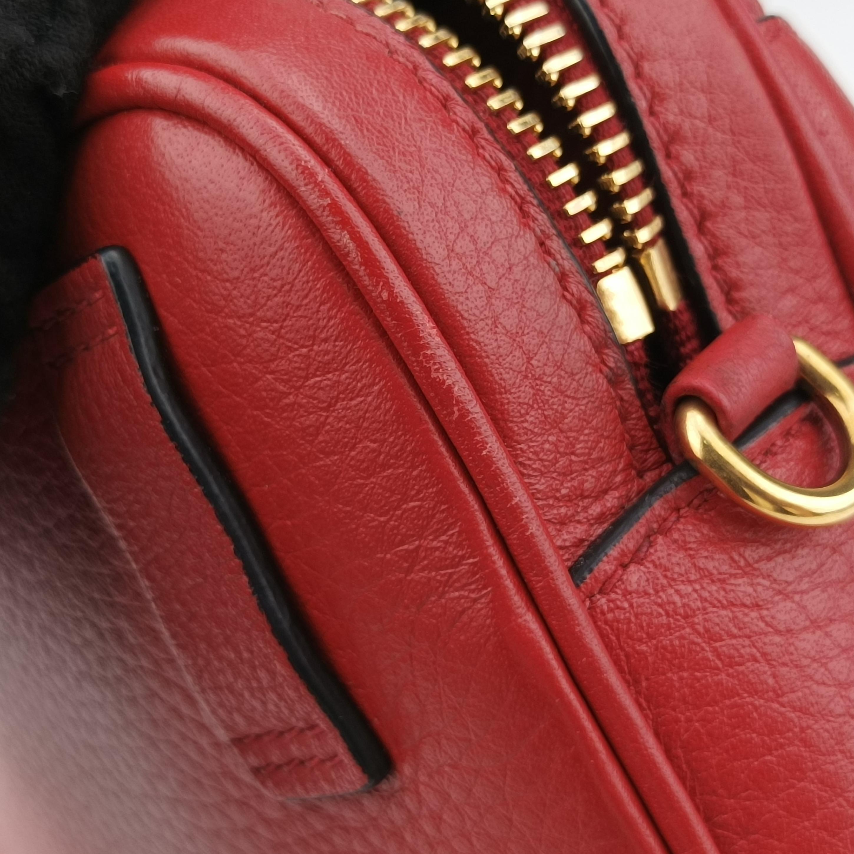 Pre-owned Prada Convertible Belt Red leather 1BL006 bum bag/waist bag | stylenewstar
