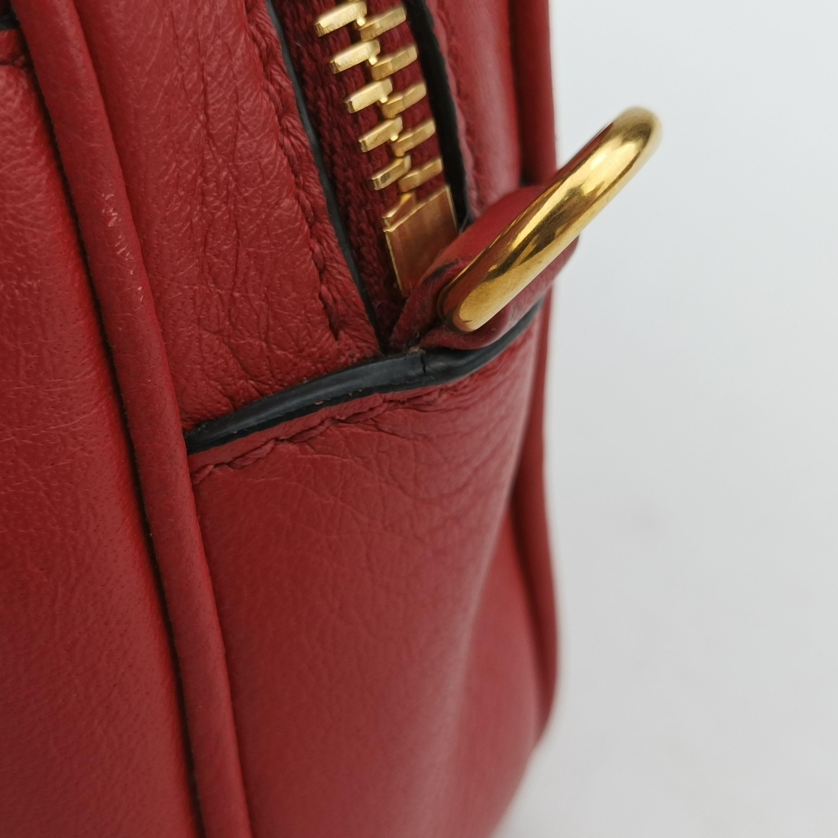 Pre-owned Prada Convertible Belt Red leather 1BL006 bum bag/waist bag | stylenewstar