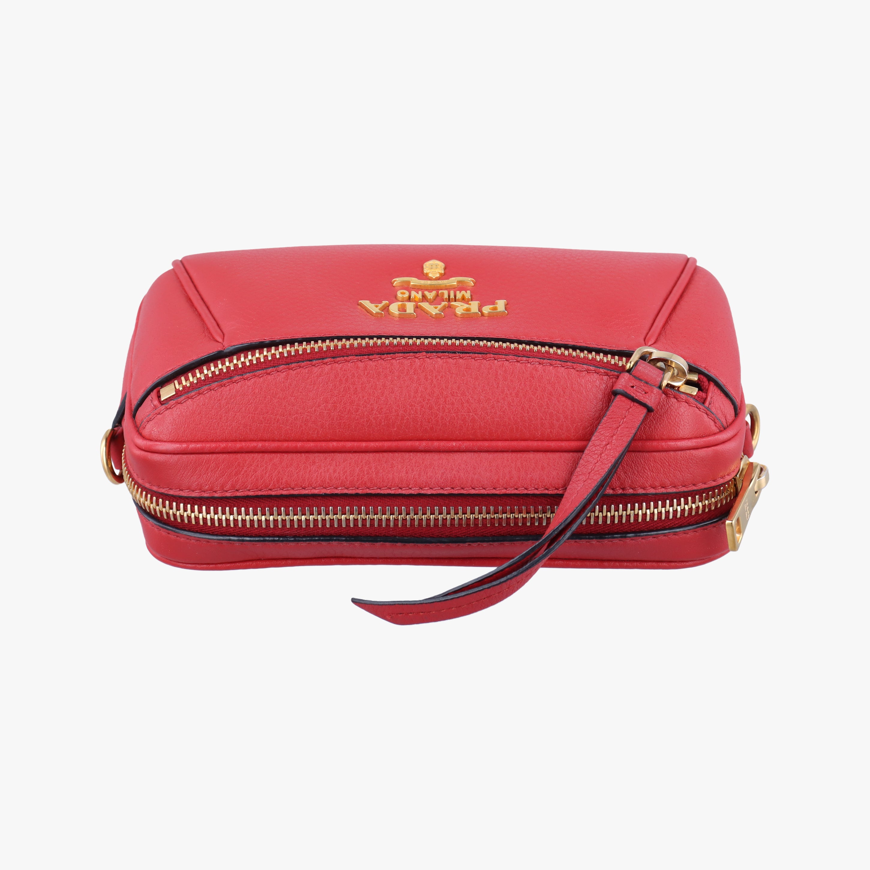 Pre-owned Prada Convertible Belt Red leather 1BL006 bum bag/waist bag | stylenewstar