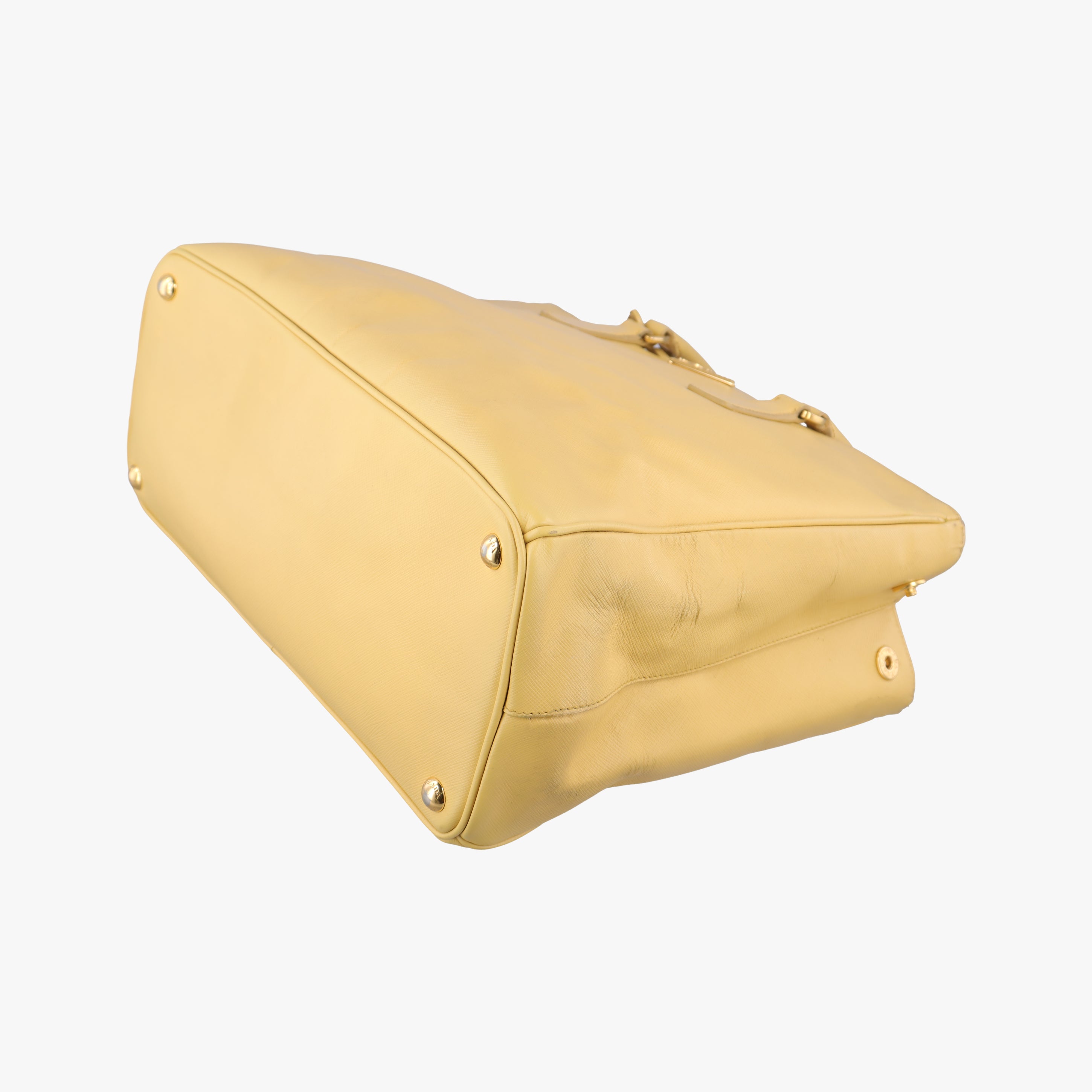 Pre-owned Prada Galleria Yellow SAFFIANO Leather BN1786 handbag | stylenewstar
