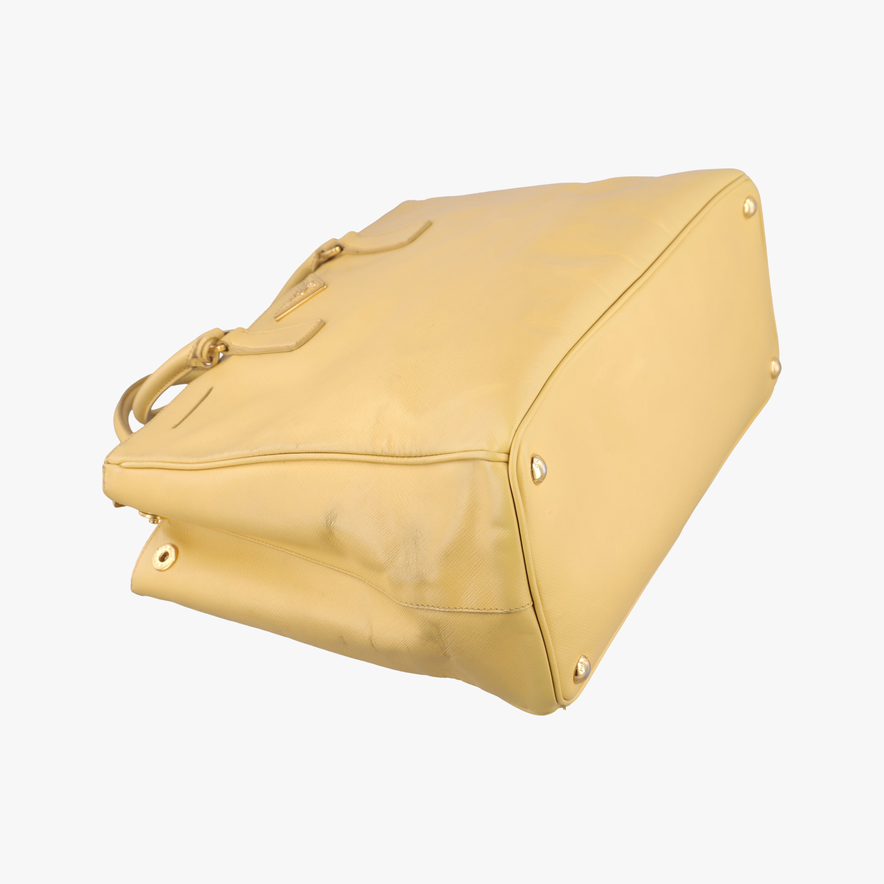 Pre-owned Prada Galleria Yellow SAFFIANO Leather BN1786 handbag | stylenewstar