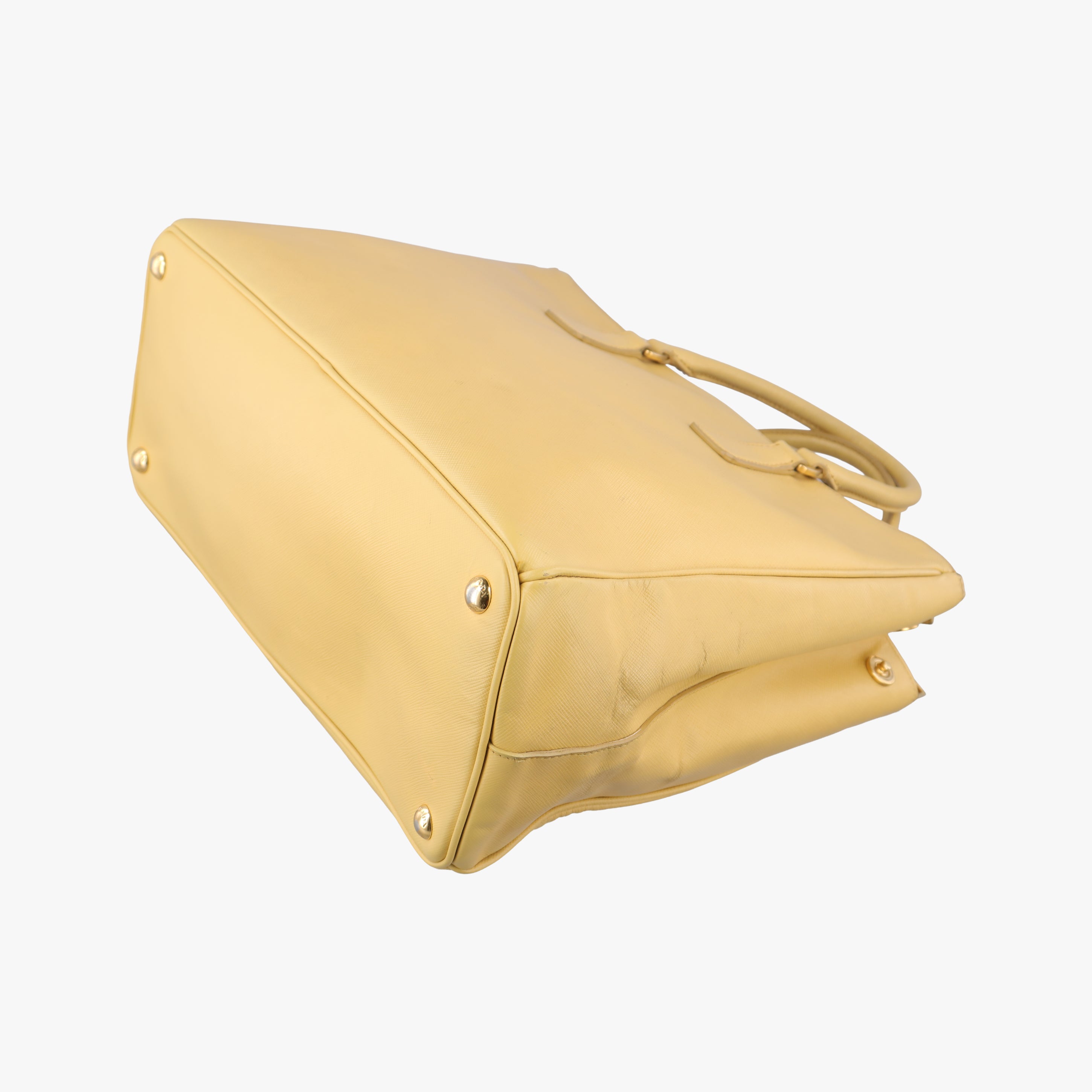 Pre-owned Prada Galleria Yellow SAFFIANO Leather BN1786 handbag | stylenewstar