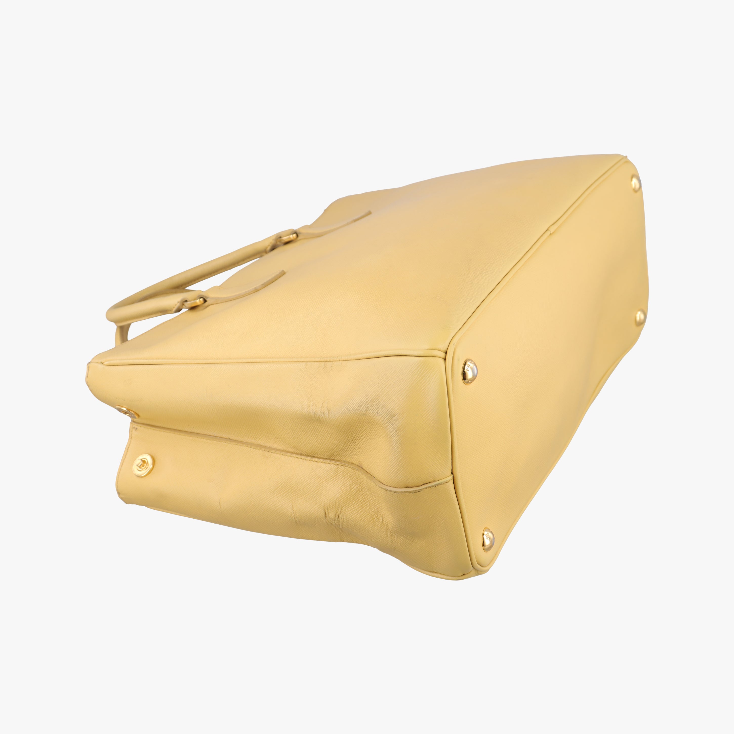 Pre-owned Prada Galleria Yellow SAFFIANO Leather BN1786 handbag | stylenewstar