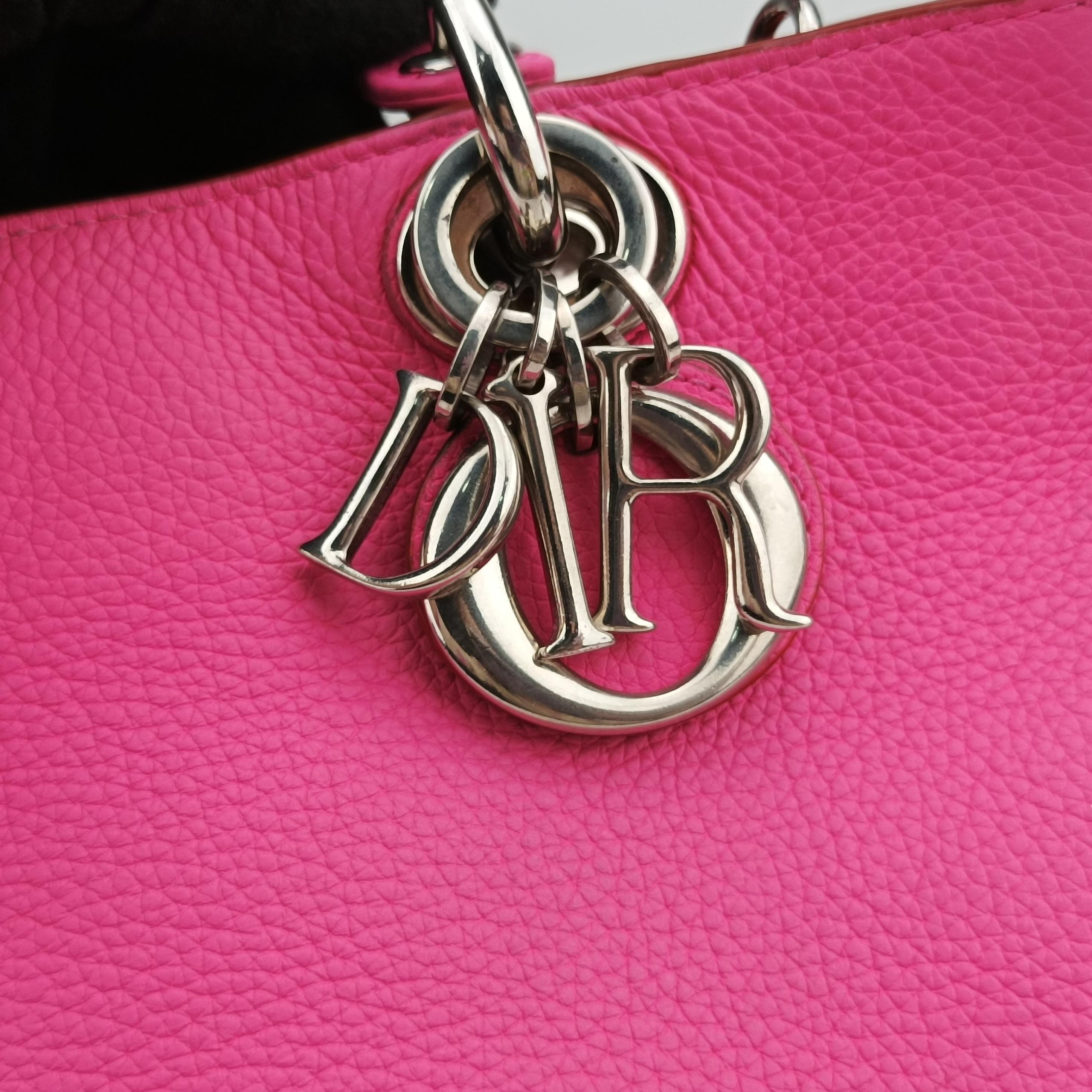 Pre-owned Christian Dior Diorissimo Pink Leather  shoulderbag | stylenewstar