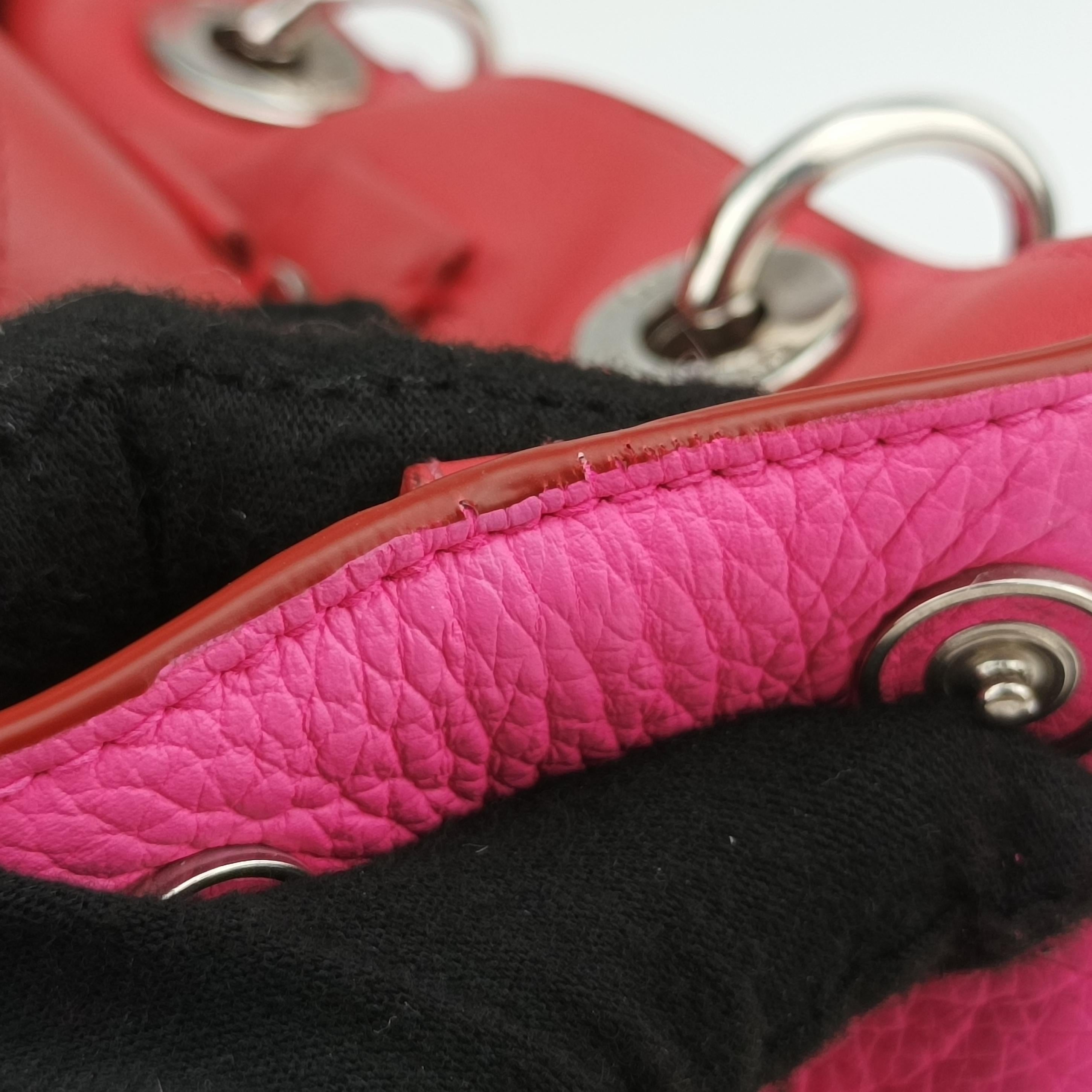 Pre-owned Christian Dior Diorissimo Pink Leather  shoulderbag | stylenewstar