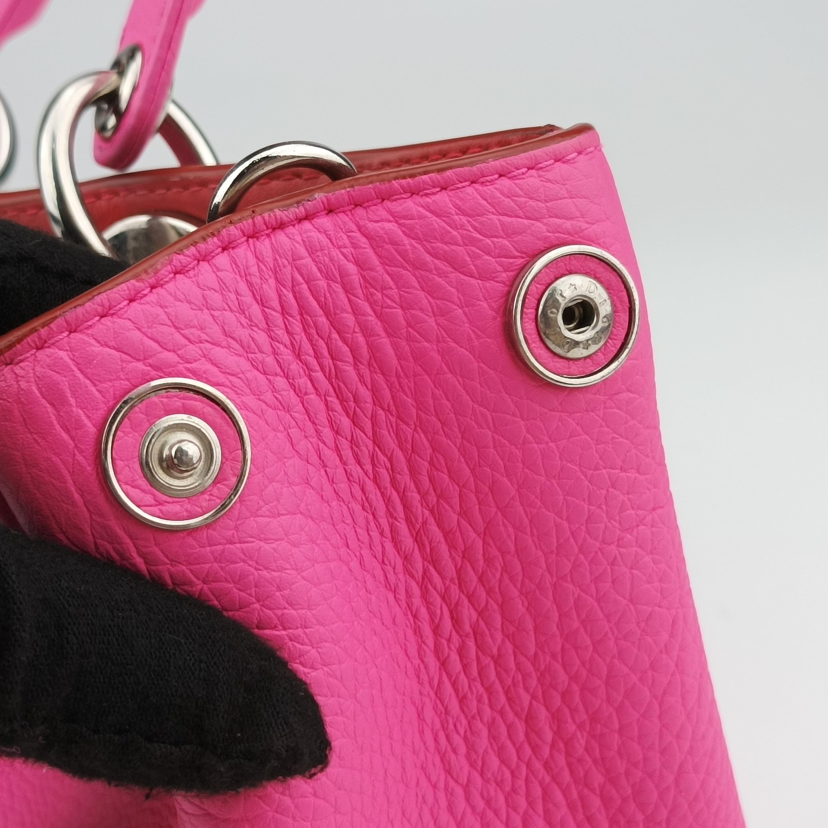 Pre-owned Christian Dior Diorissimo Pink Leather  shoulderbag | stylenewstar