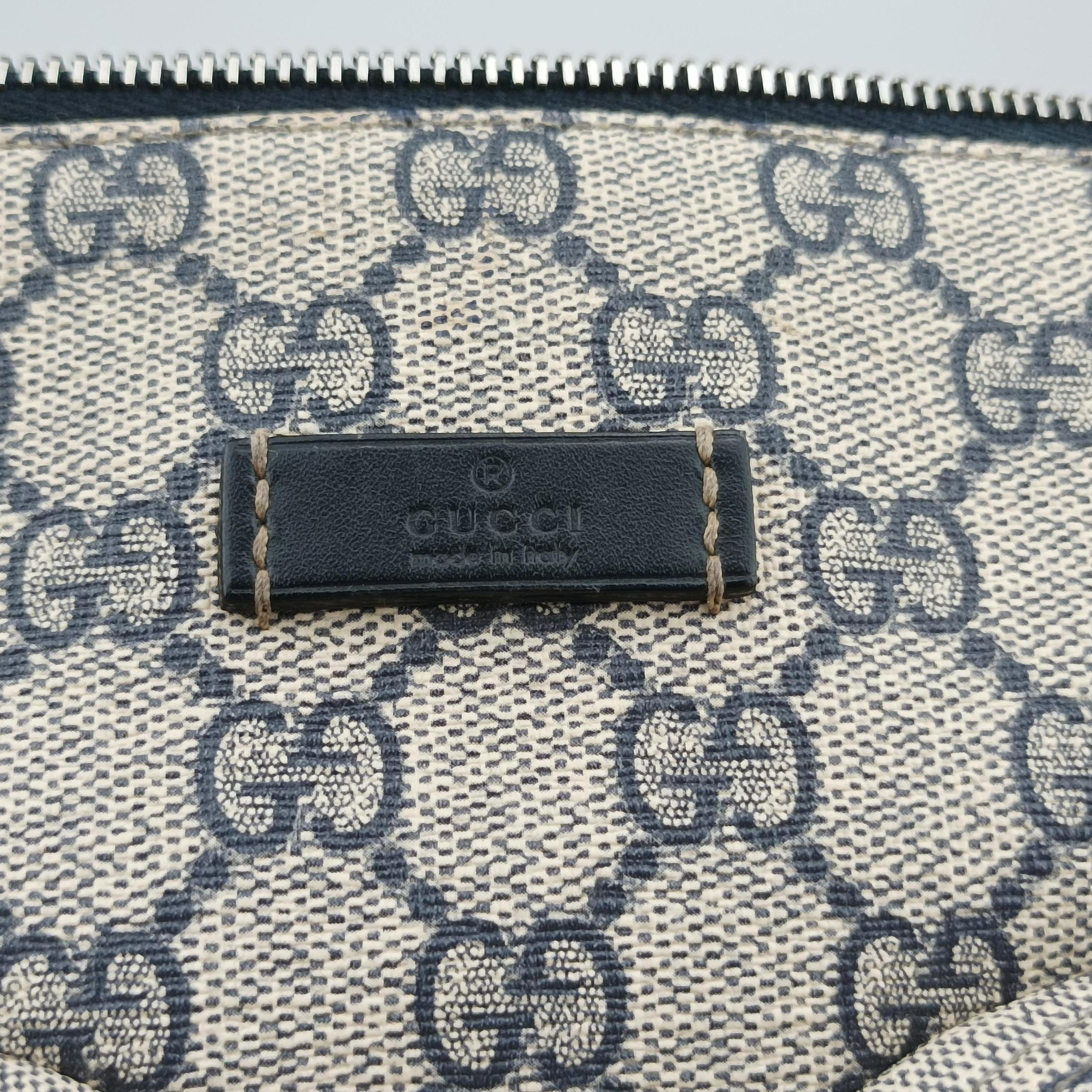 Pre-owned Gucci GG Supreme messenger Beige × Navy PVC coated canvas 246881 shoulderbag | stylenewstar