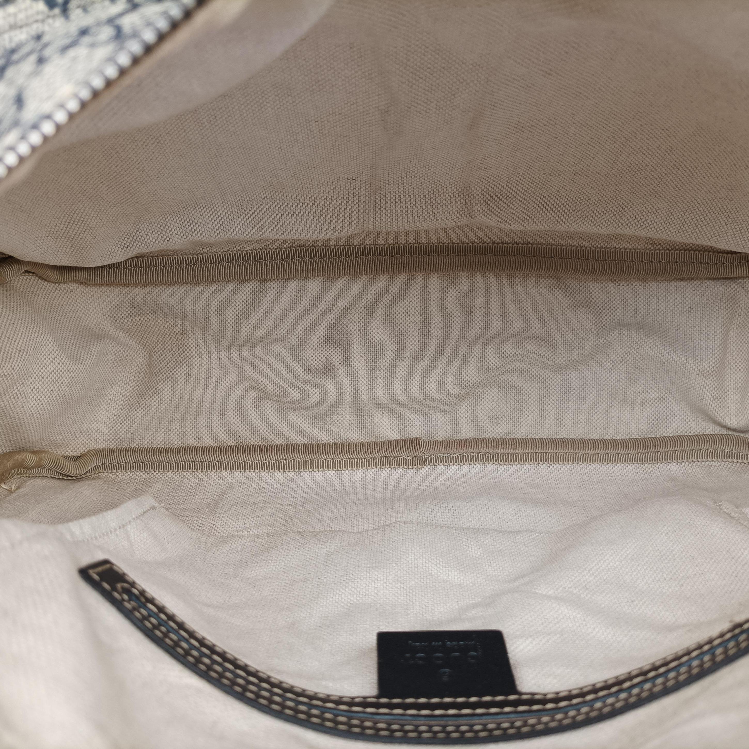 Pre-owned Gucci GG Supreme messenger Beige × Navy PVC coated canvas 246881 shoulderbag | stylenewstar