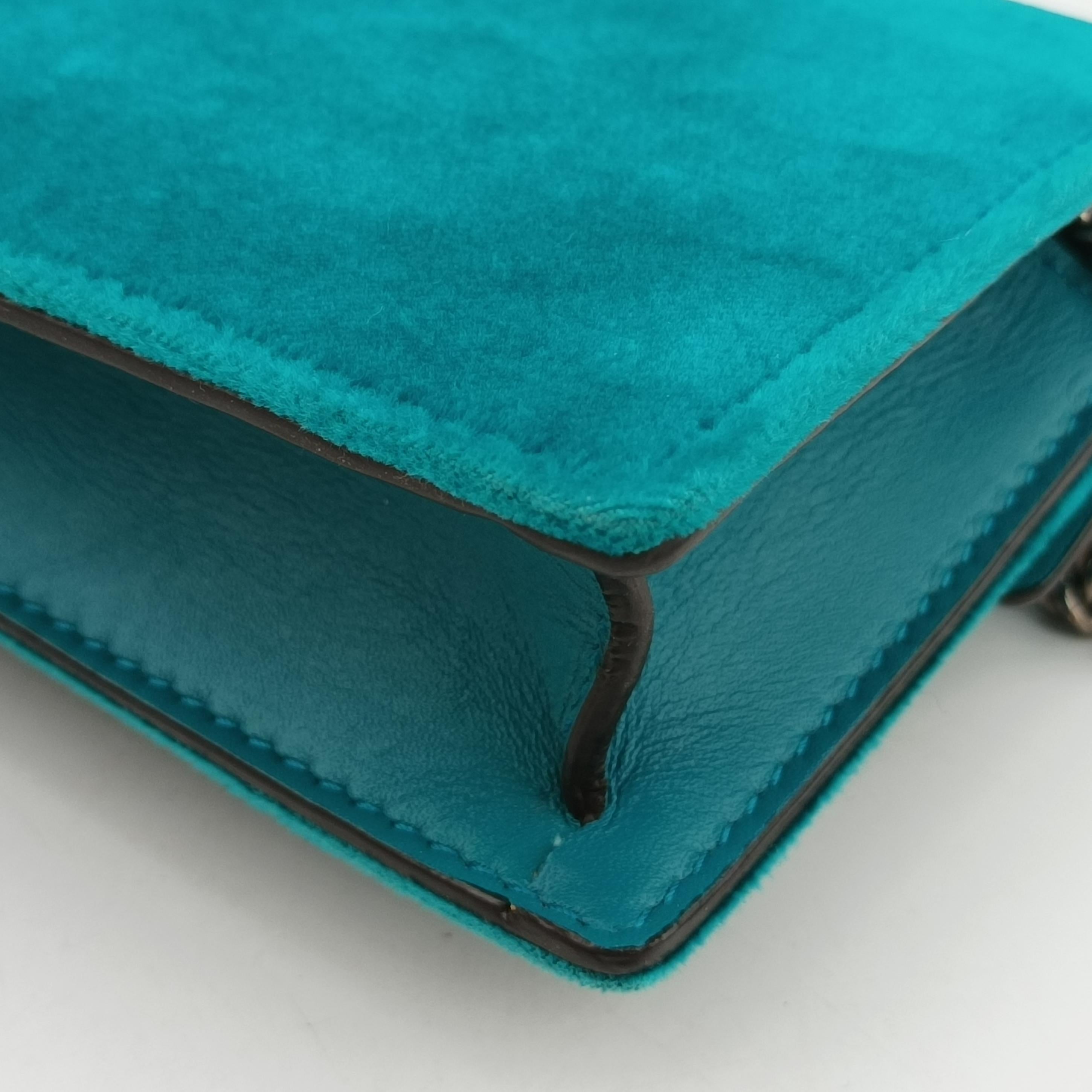 Pre-owned Gucci Dionysus Blue velour 476432 shoulderbag | stylenewstar