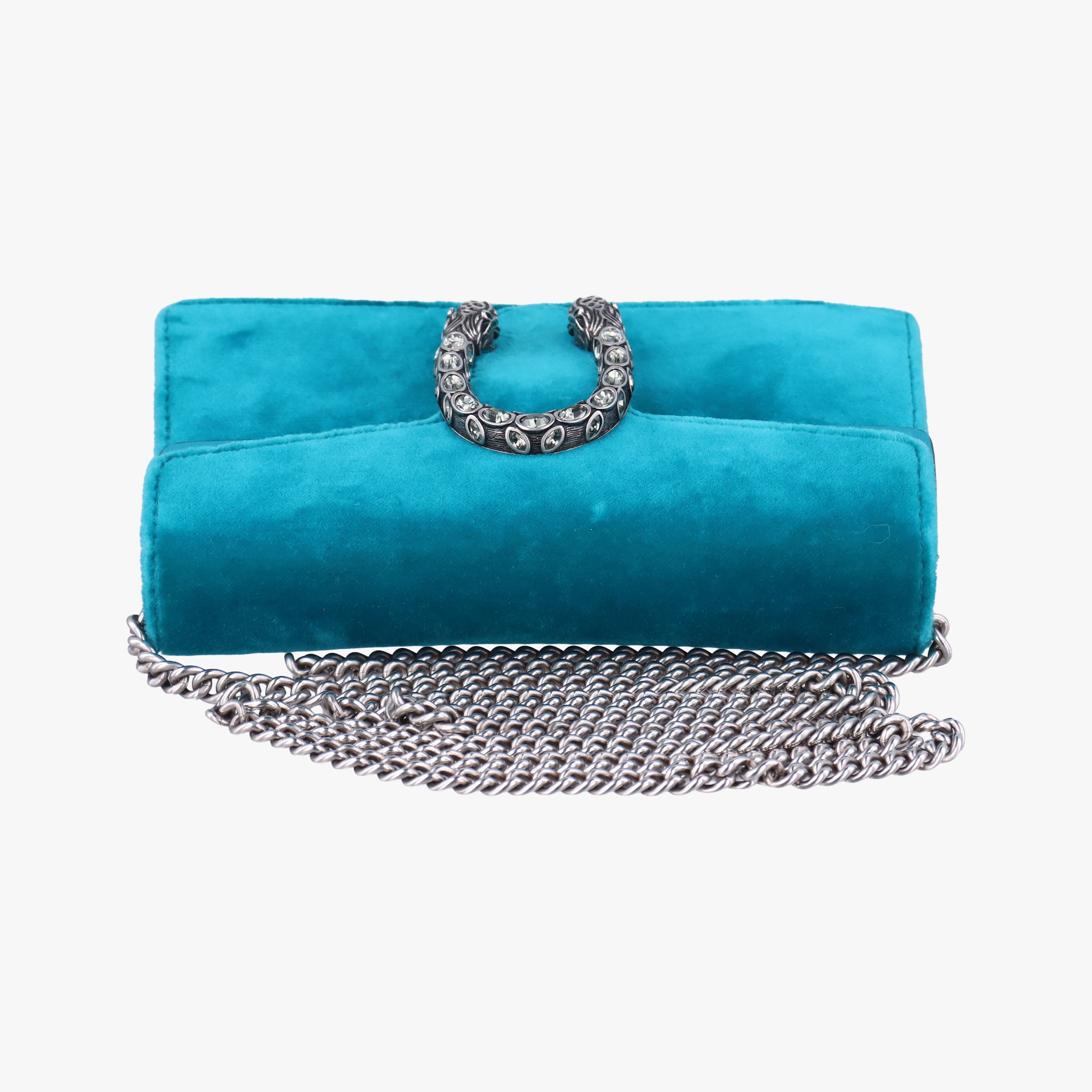 Pre-owned Gucci Dionysus Blue velour 476432 shoulderbag | stylenewstar