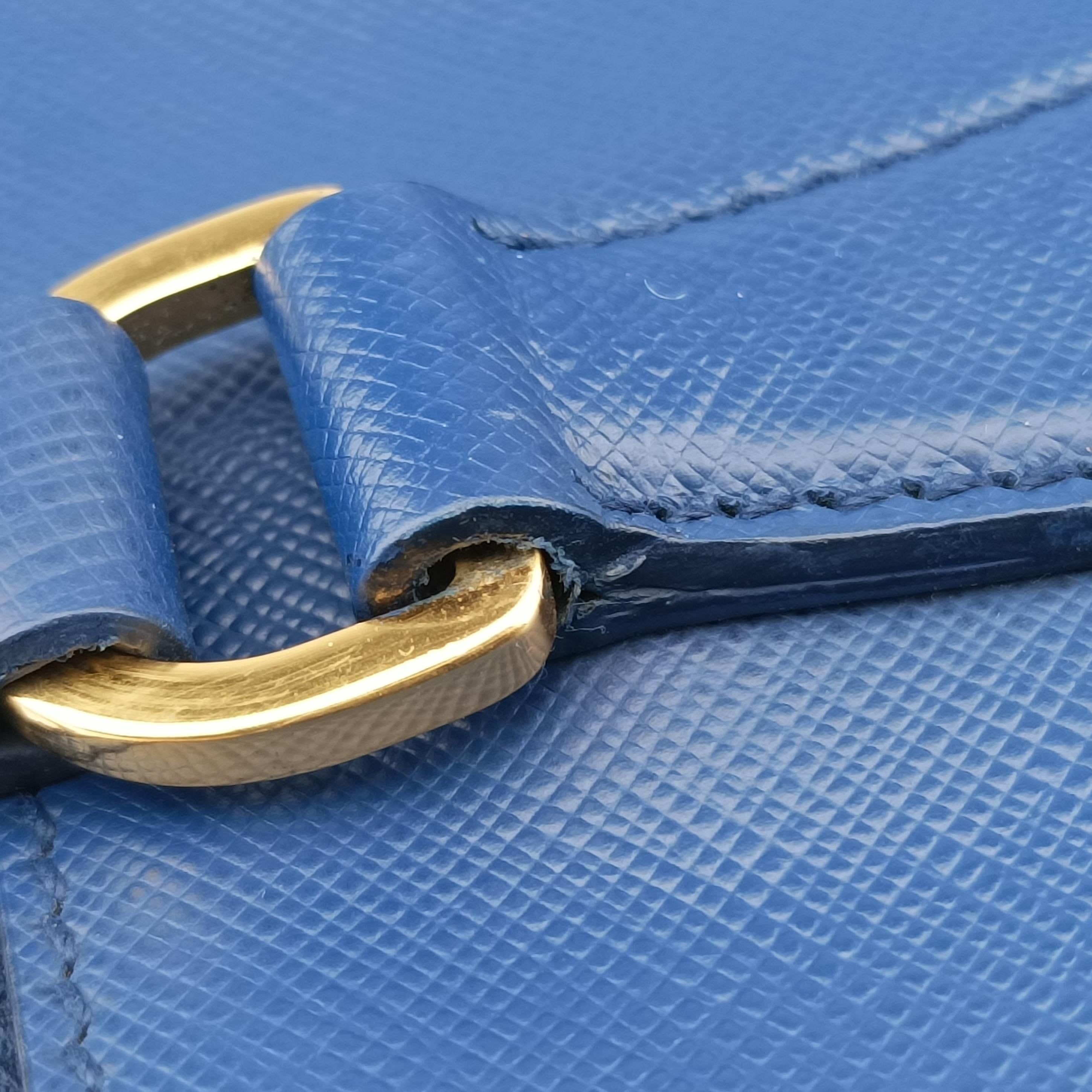Secondhand Prada Galleria Blue SAFFIANO Leather BN2274 shoulderbag | stylenewstar