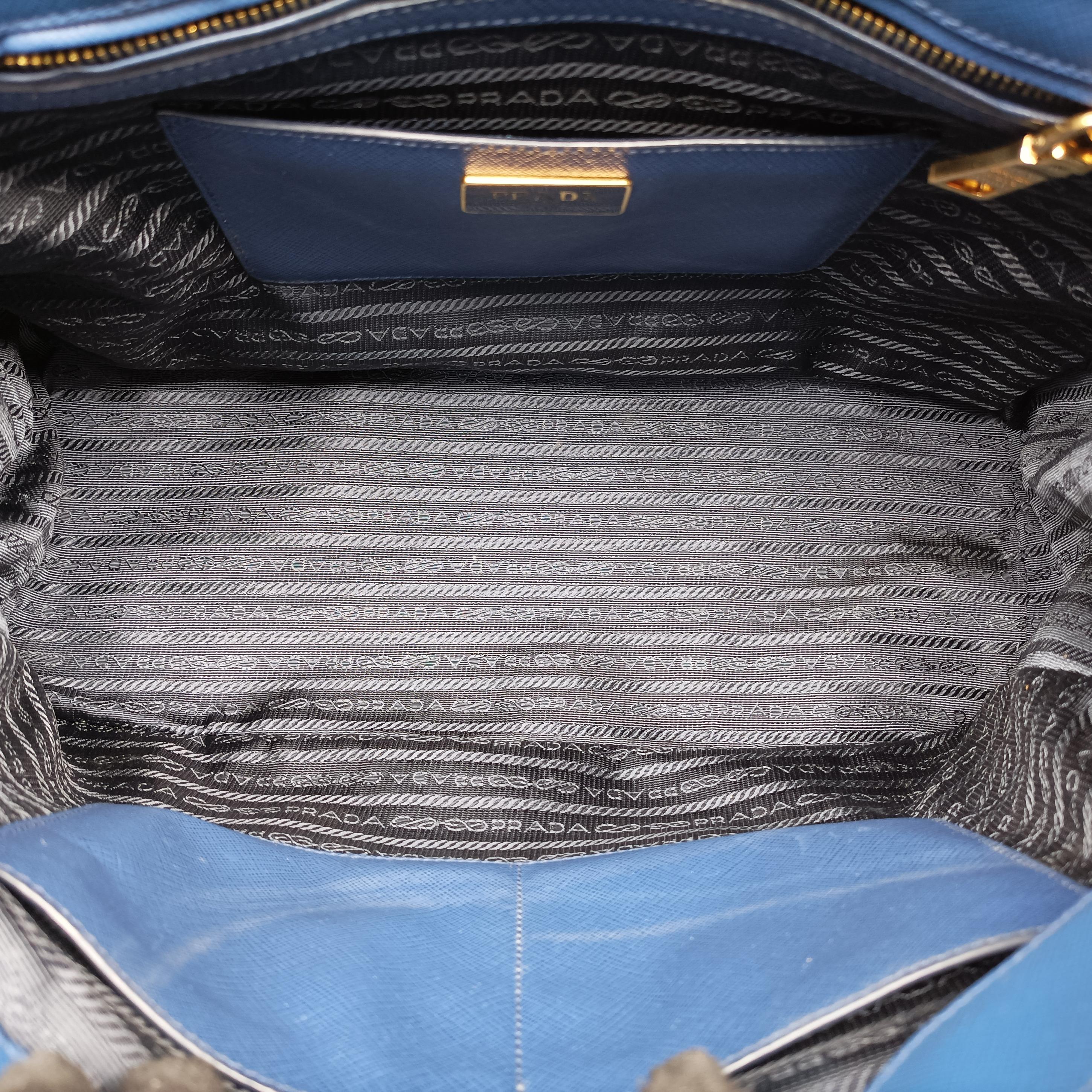 Secondhand Prada Galleria Blue SAFFIANO Leather BN2274 shoulderbag | stylenewstar