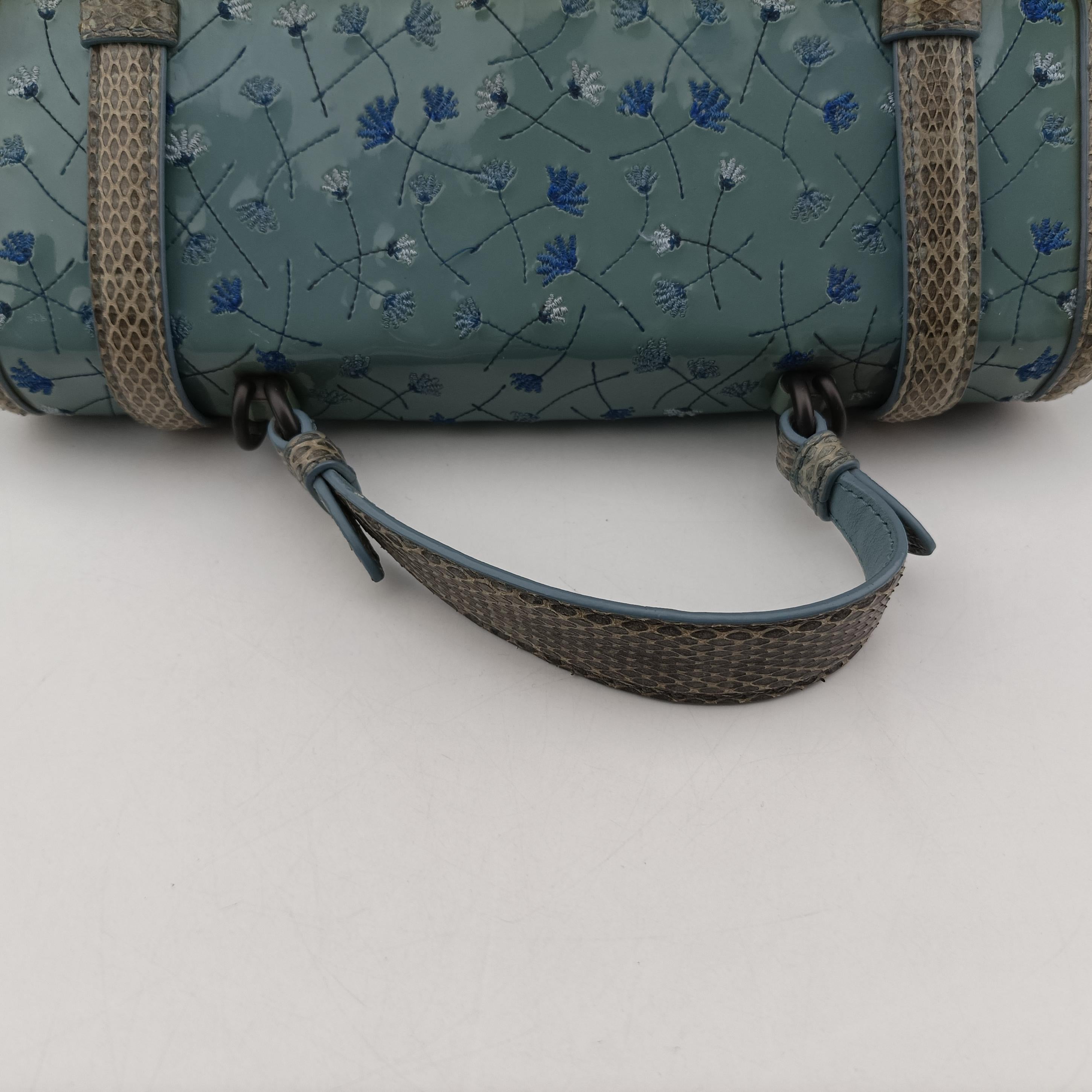 Pre-owned Bottega Veneta Anemone Maestra Blue patent  shoulderbag | stylenewstar