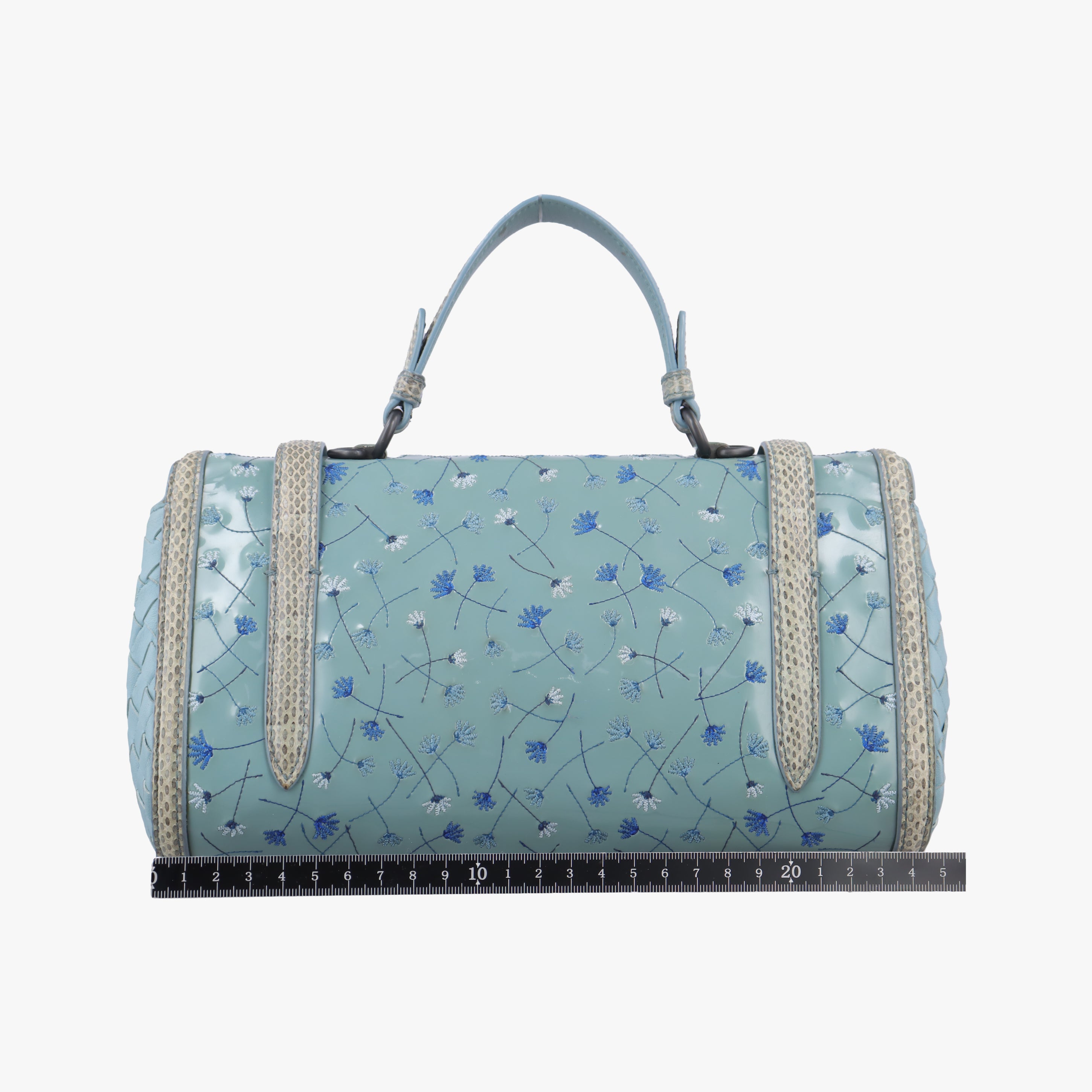 Pre-owned Bottega Veneta Anemone Maestra Blue patent  shoulderbag | stylenewstar