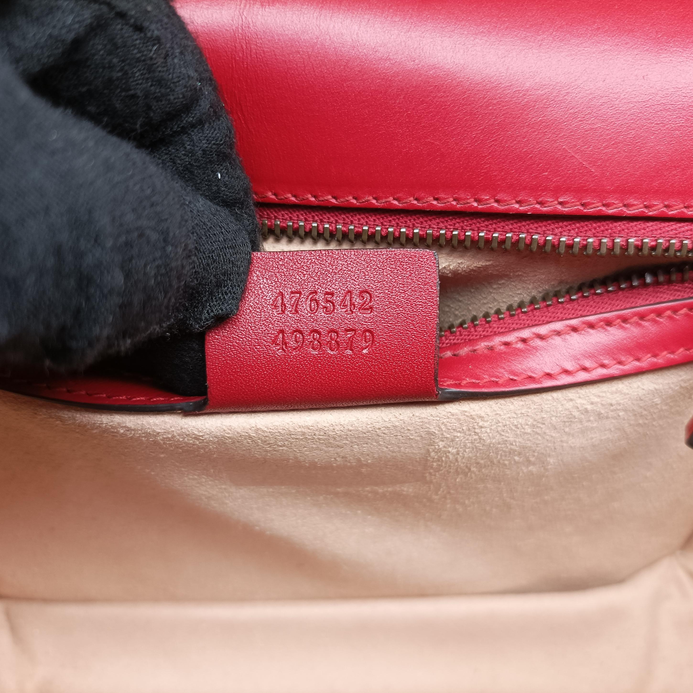 Secondhand Gucci Queen Margaret Ivory×Red×Navy Leather 476542 shoulderbag | stylenewstar