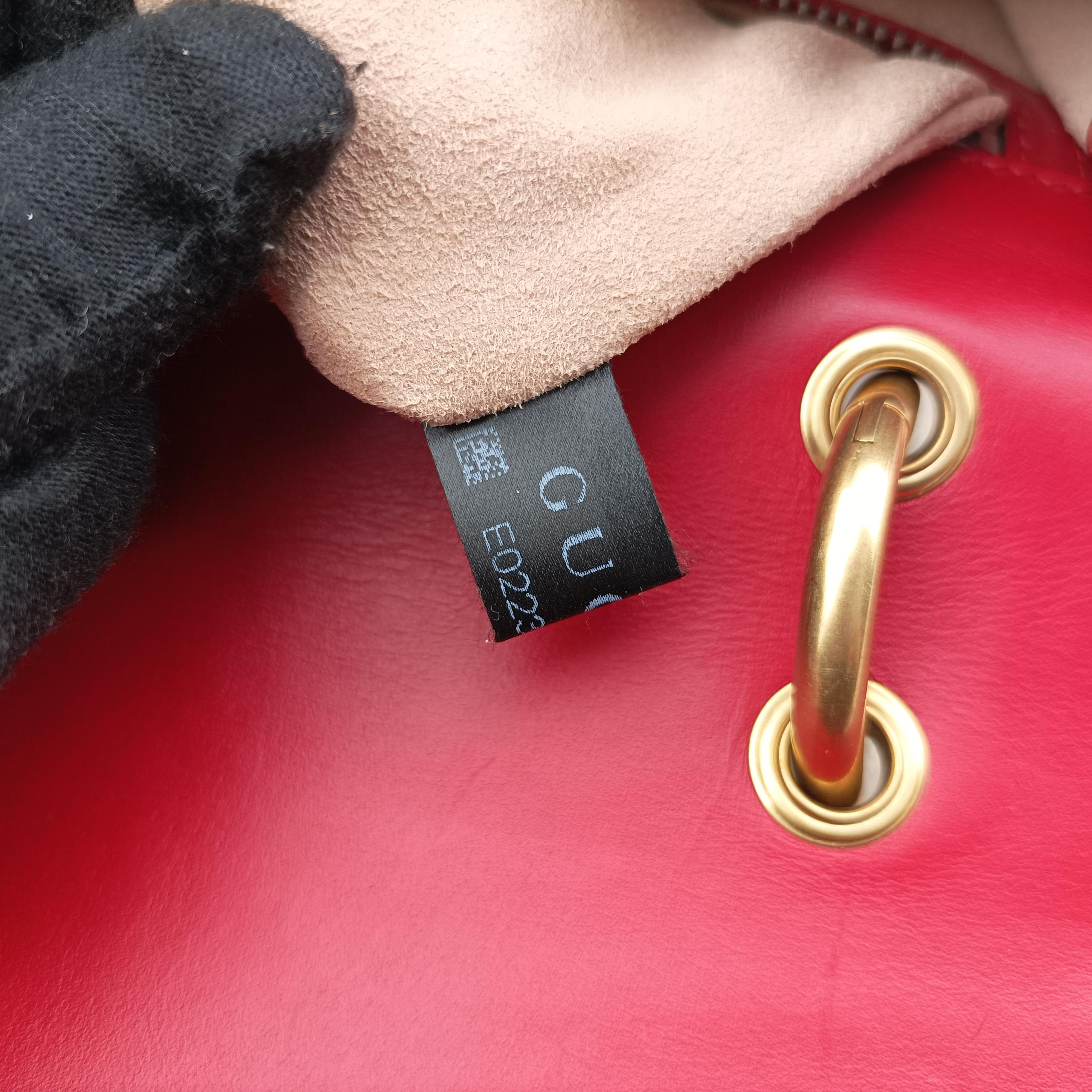 Secondhand Gucci Queen Margaret Ivory×Red×Navy Leather 476542 shoulderbag | stylenewstar