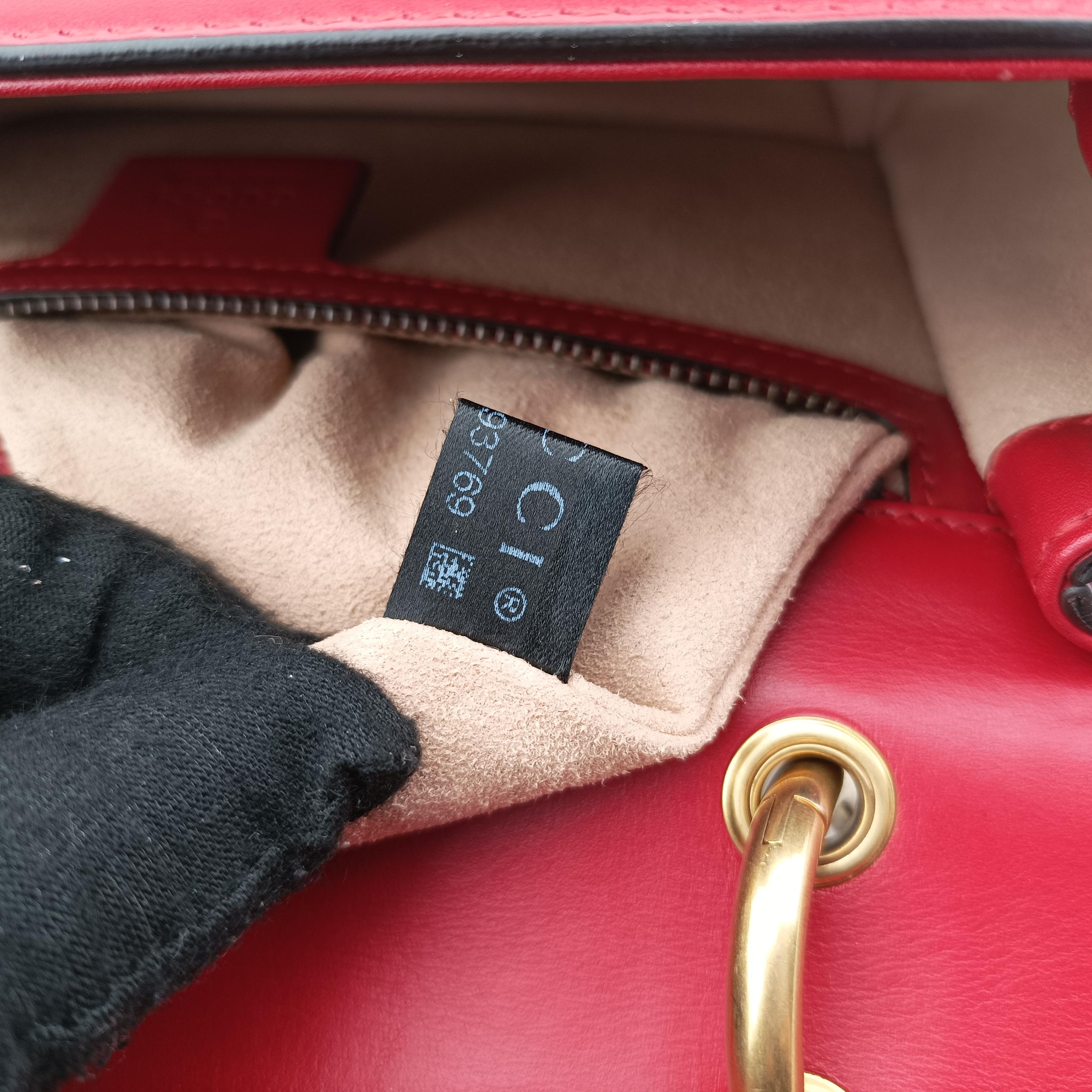 Secondhand Gucci Queen Margaret Ivory×Red×Navy Leather 476542 shoulderbag | stylenewstar