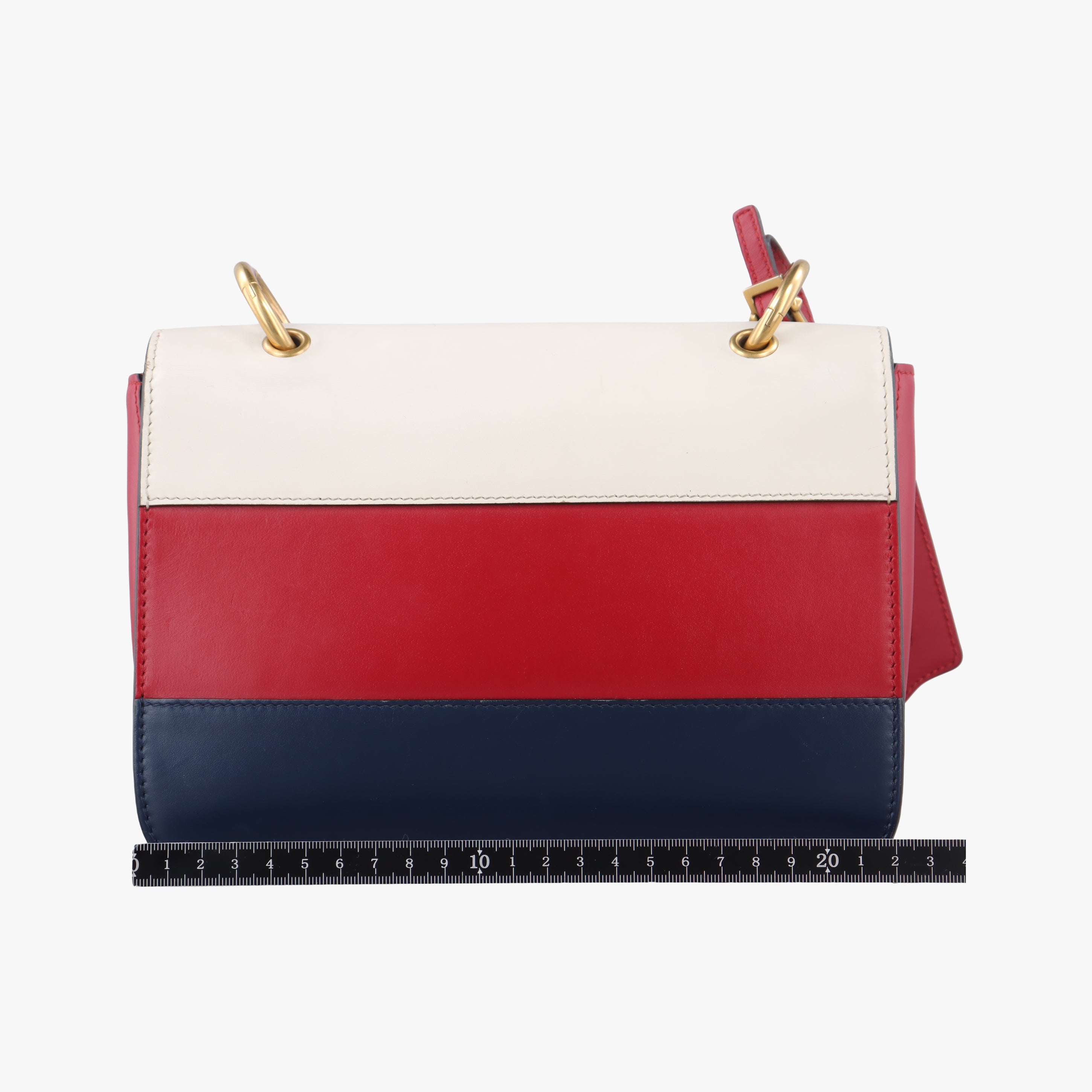 Secondhand Gucci Queen Margaret Ivory×Red×Navy Leather 476542 shoulderbag | stylenewstar