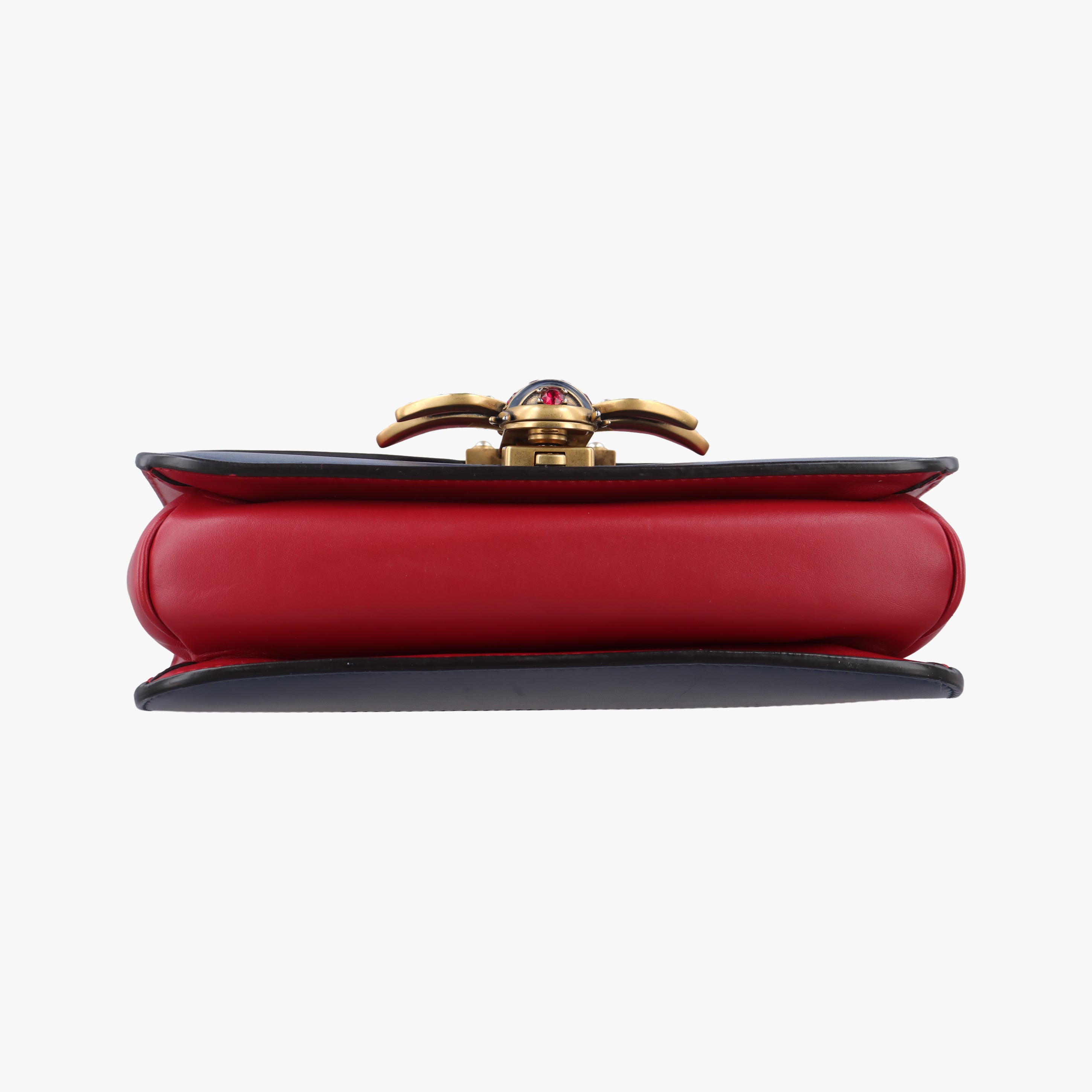 Secondhand Gucci Queen Margaret Ivory×Red×Navy Leather 476542 shoulderbag | stylenewstar
