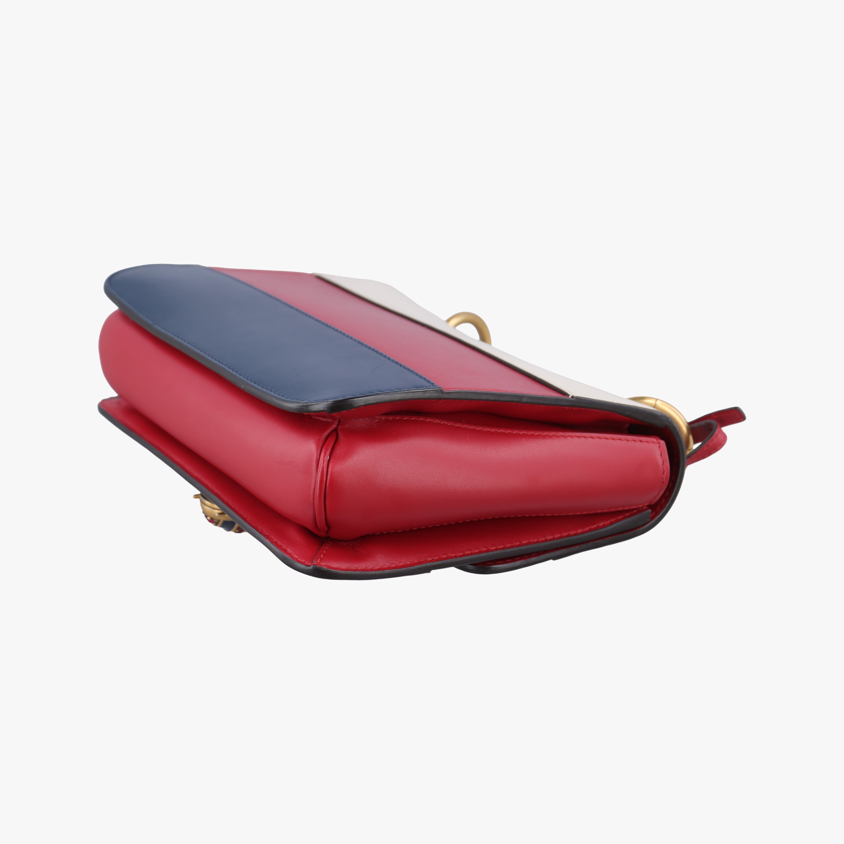Secondhand Gucci Queen Margaret Ivory×Red×Navy Leather 476542 shoulderbag | stylenewstar