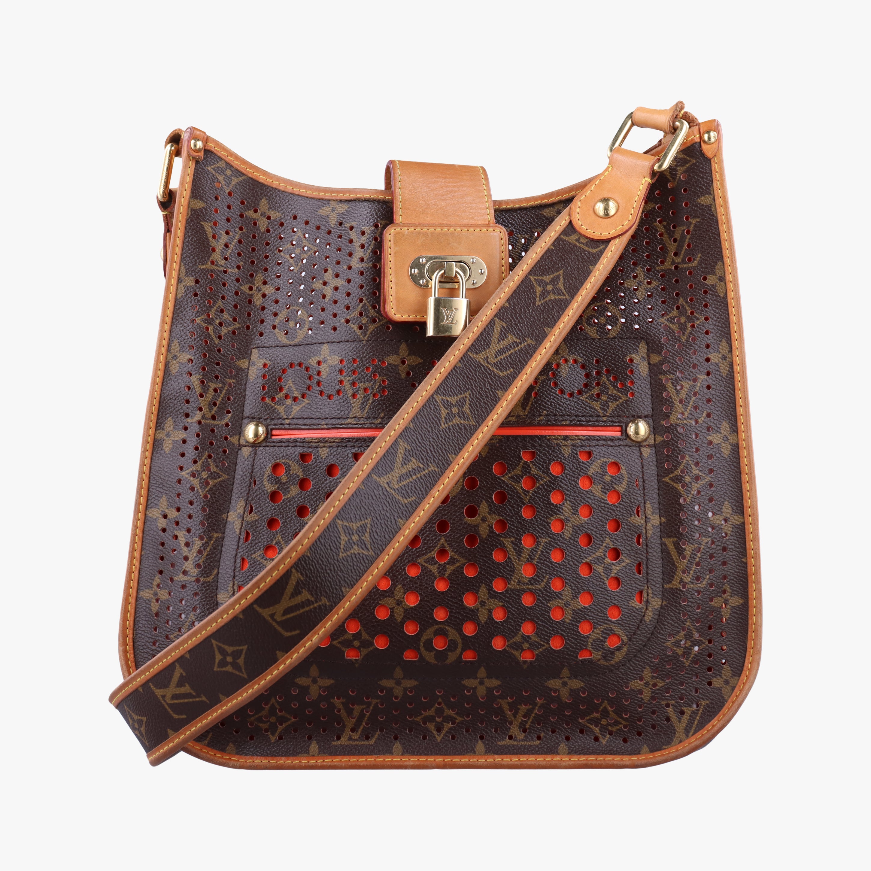 Pre-owned Louis Vuitton Musette brown×Orange Monogram Perforated M95174 shoulderbag | stylenewstar