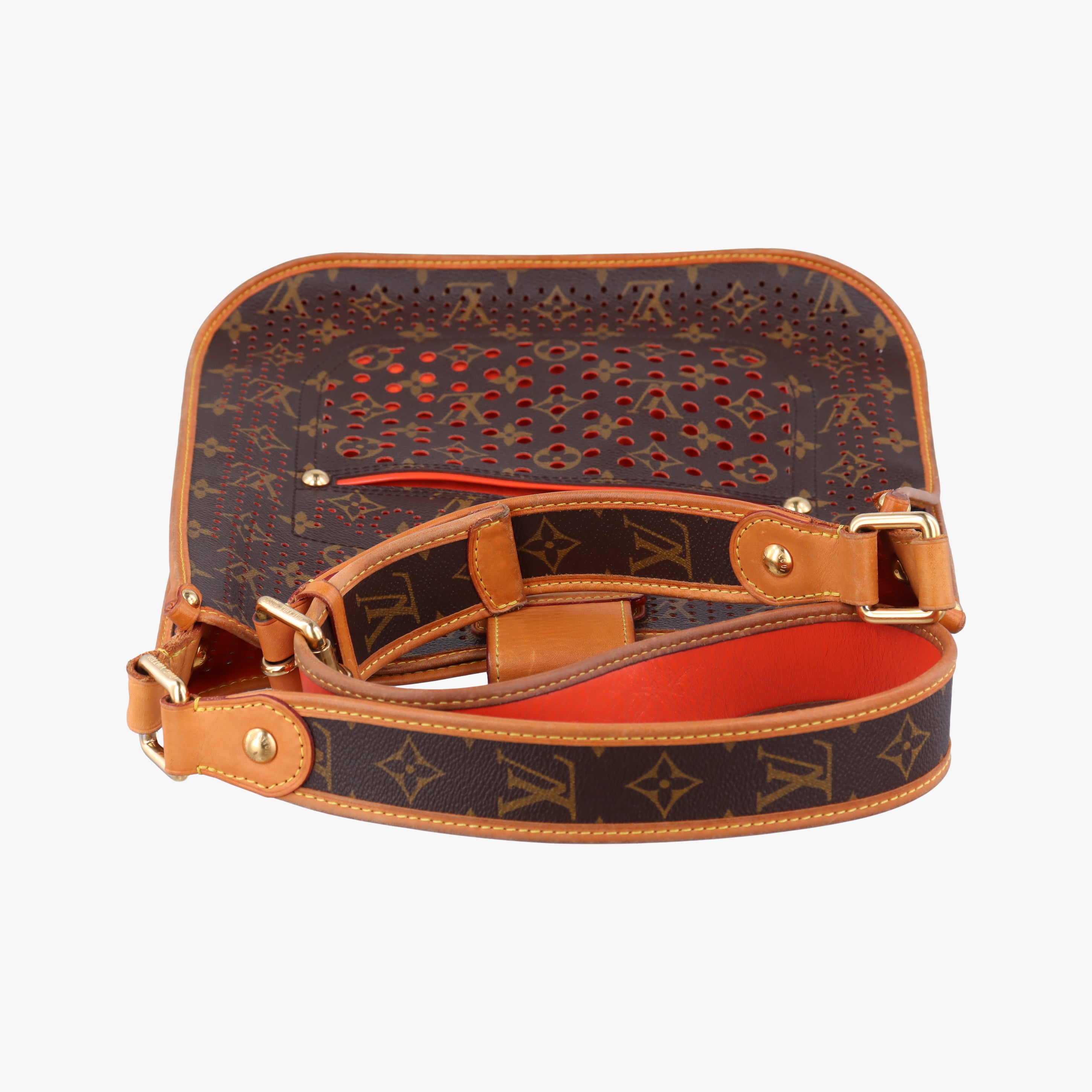 Pre-owned Louis Vuitton Musette brown×Orange Monogram Perforated M95174 shoulderbag | stylenewstar