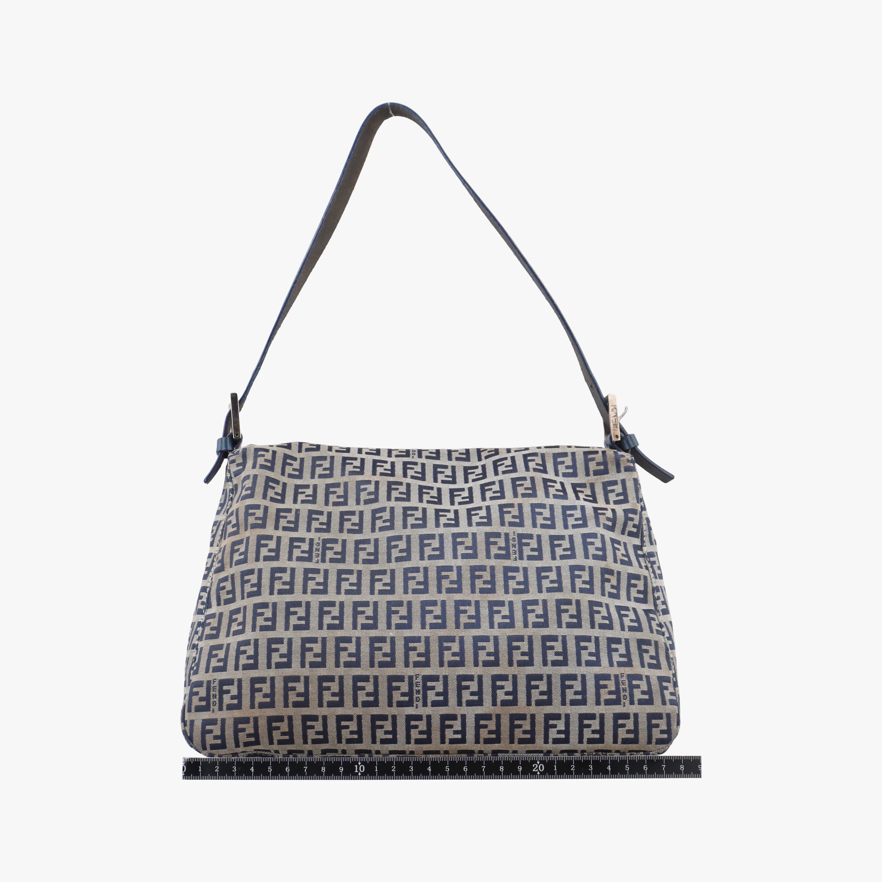 Pre-owned Fendi Baguette　Zucchino Navy canvas 8BR001 shoulderbag | stylenewstar