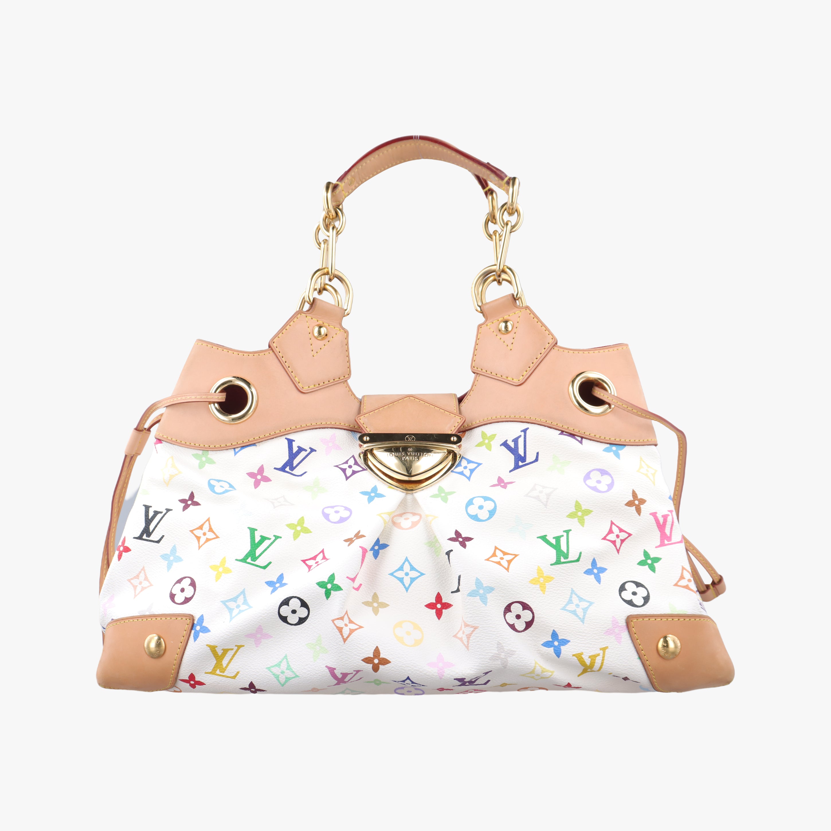 Pre-owned Louis Vuitton URSULA white Monogram Multicolor M40123 handbag | stylenewstar