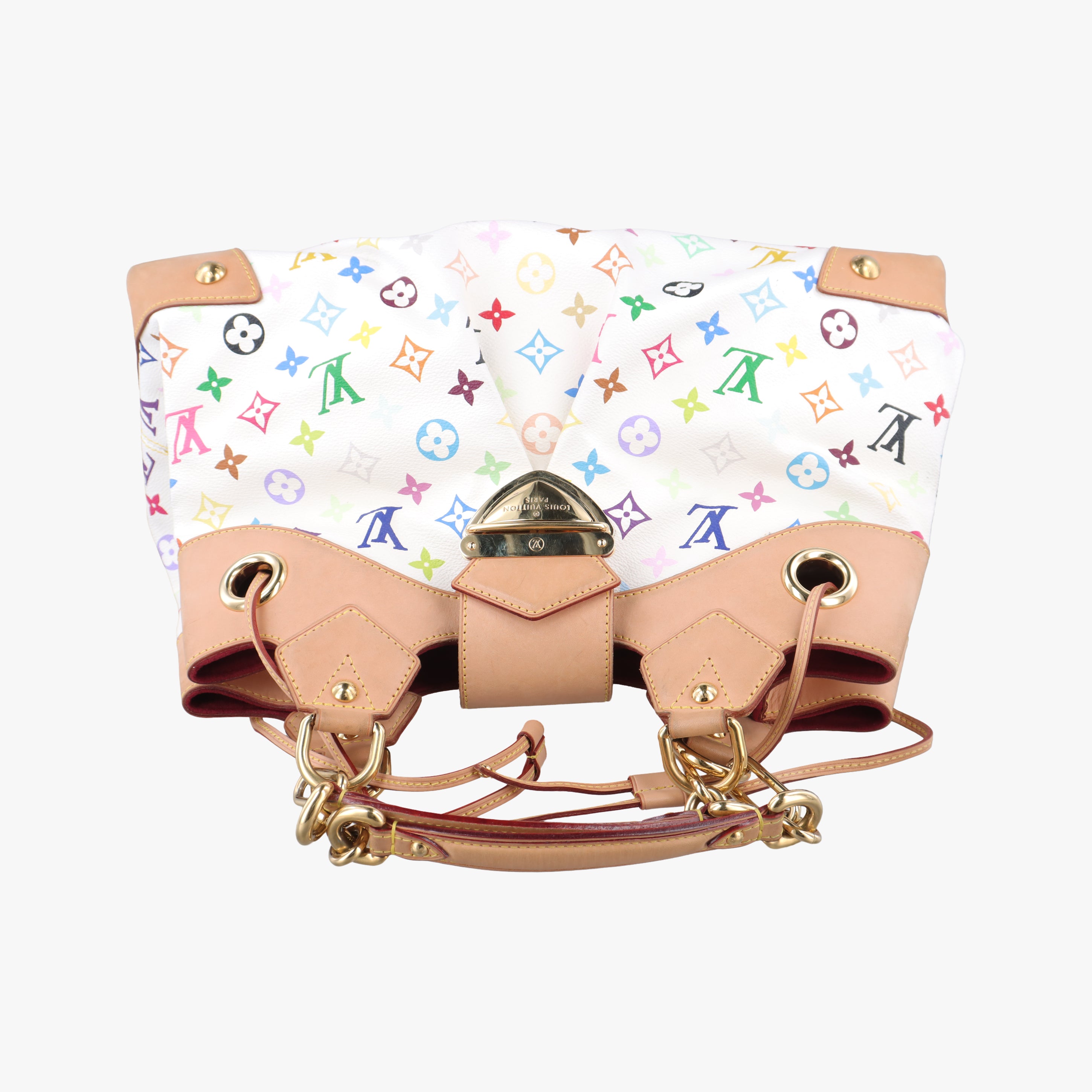 Pre-owned Louis Vuitton URSULA white Monogram Multicolor M40123 handbag | stylenewstar