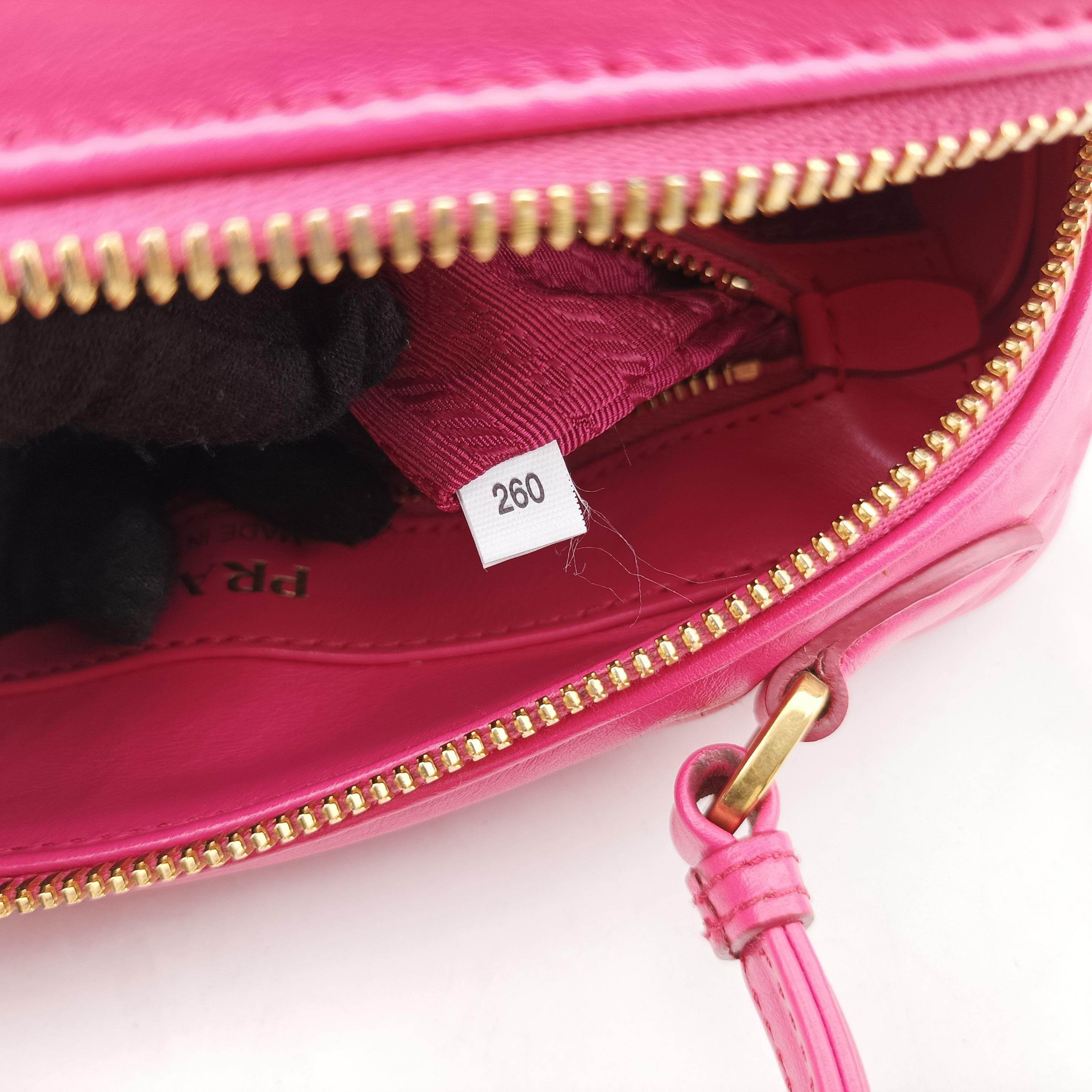 Pre-owned Prada Diagram Pink leather  shoulderbag | stylenewstar