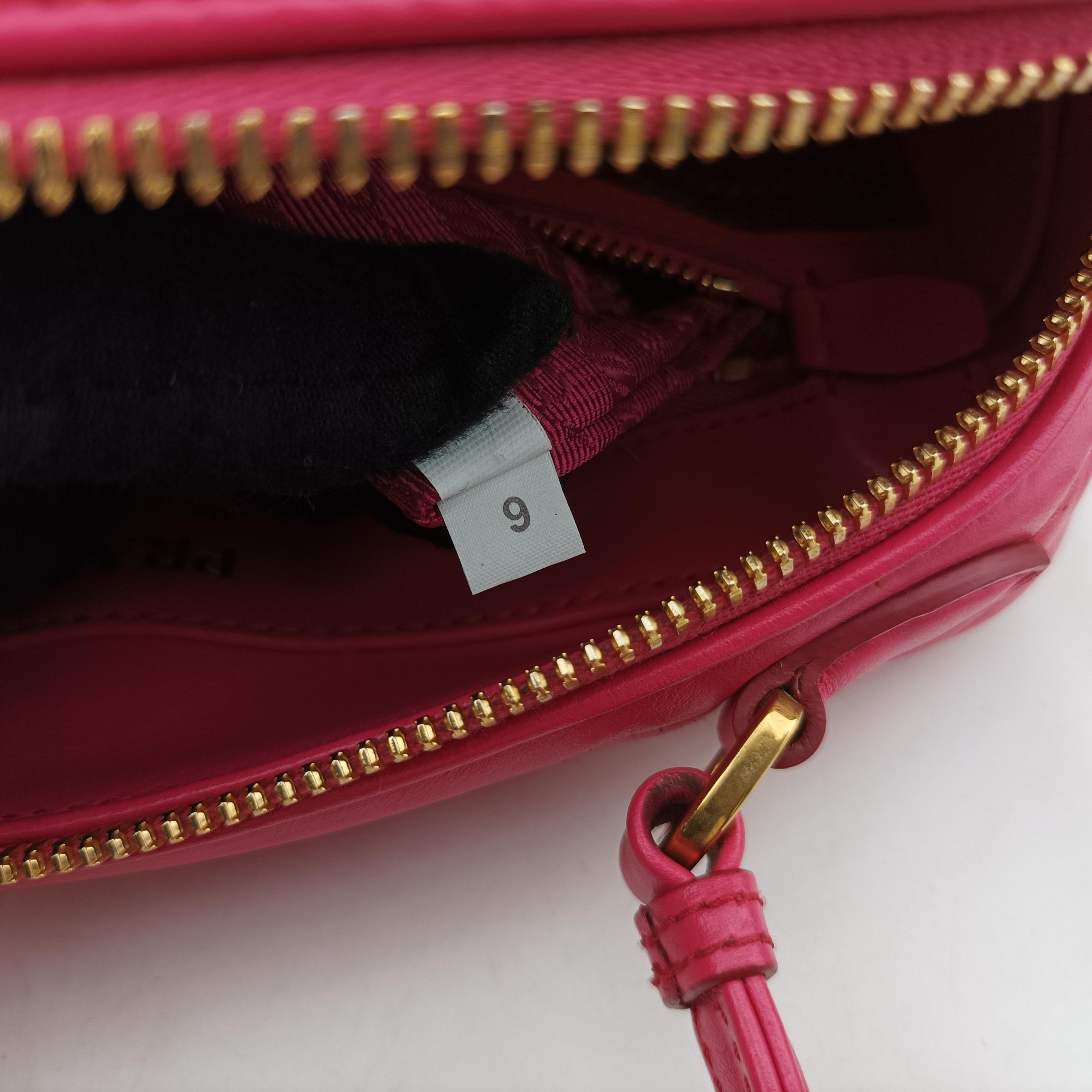 Pre-owned Prada Diagram Pink leather  shoulderbag | stylenewstar